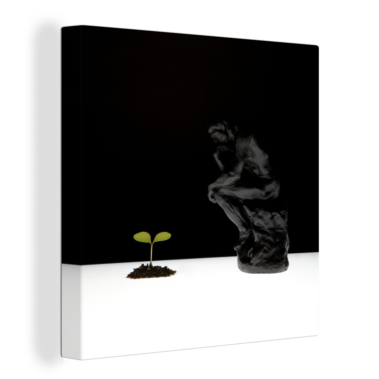 OneMillionCanvasses® Leinwandbild Statue des Denkers, (1 St), Leinwand Bilder für Wohnzimmer Schlafzimmer