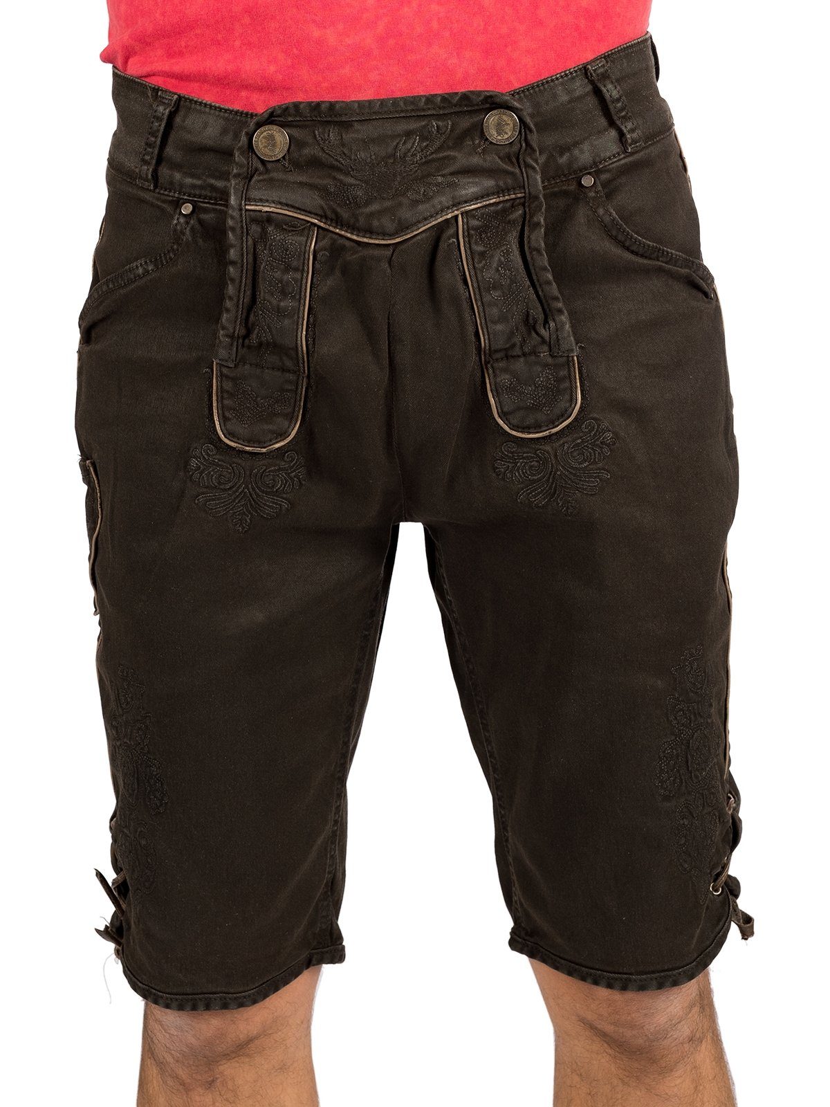 Trachtenjeans RALKO SHORT Hangowear Trachtenhose dunkelbraun