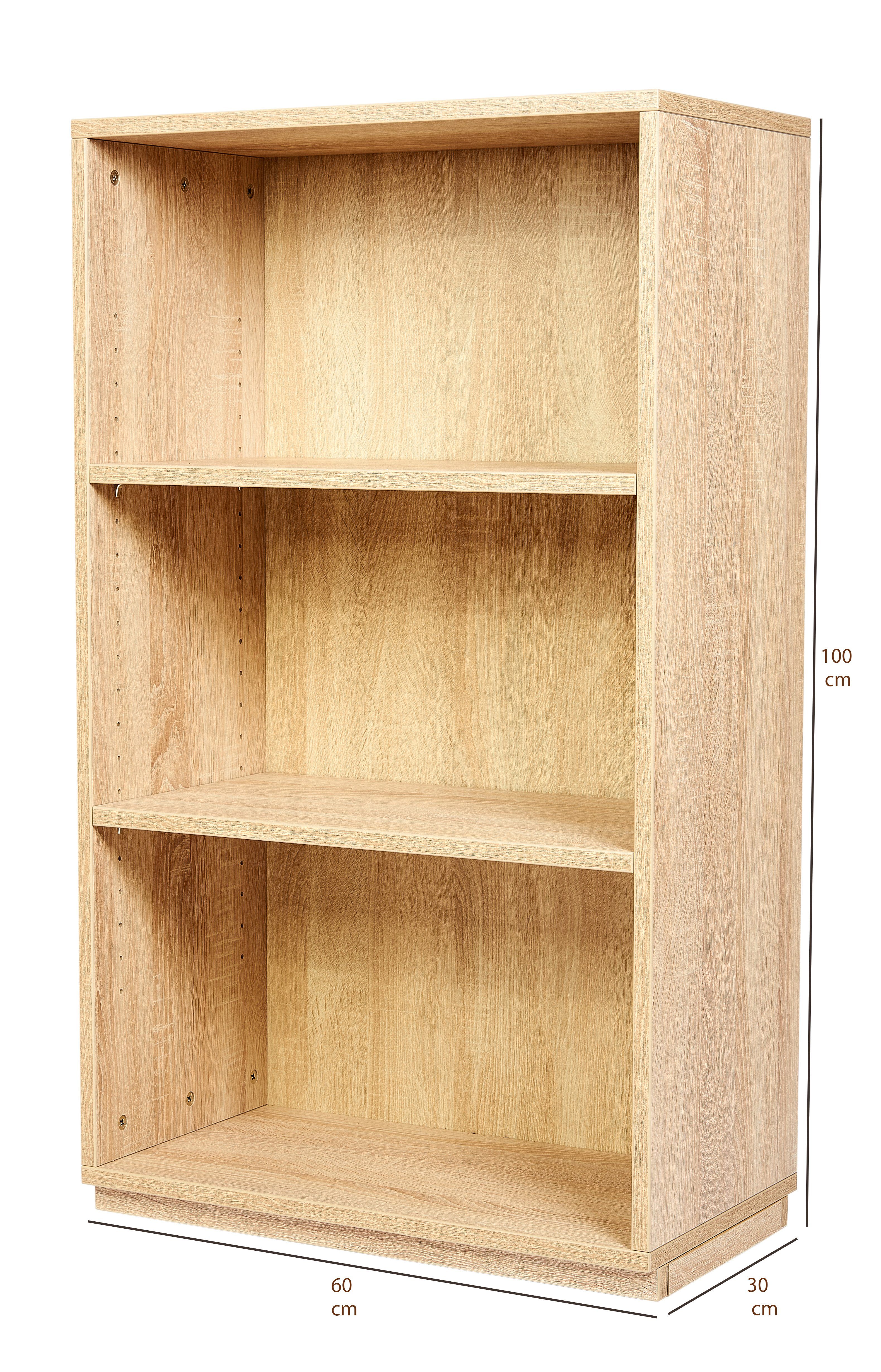 Bücherregal home kundler Premiumdekor B Wohnzimmerregal oder individuell T32, kombinierbar H100 60, Regal Eiche cm