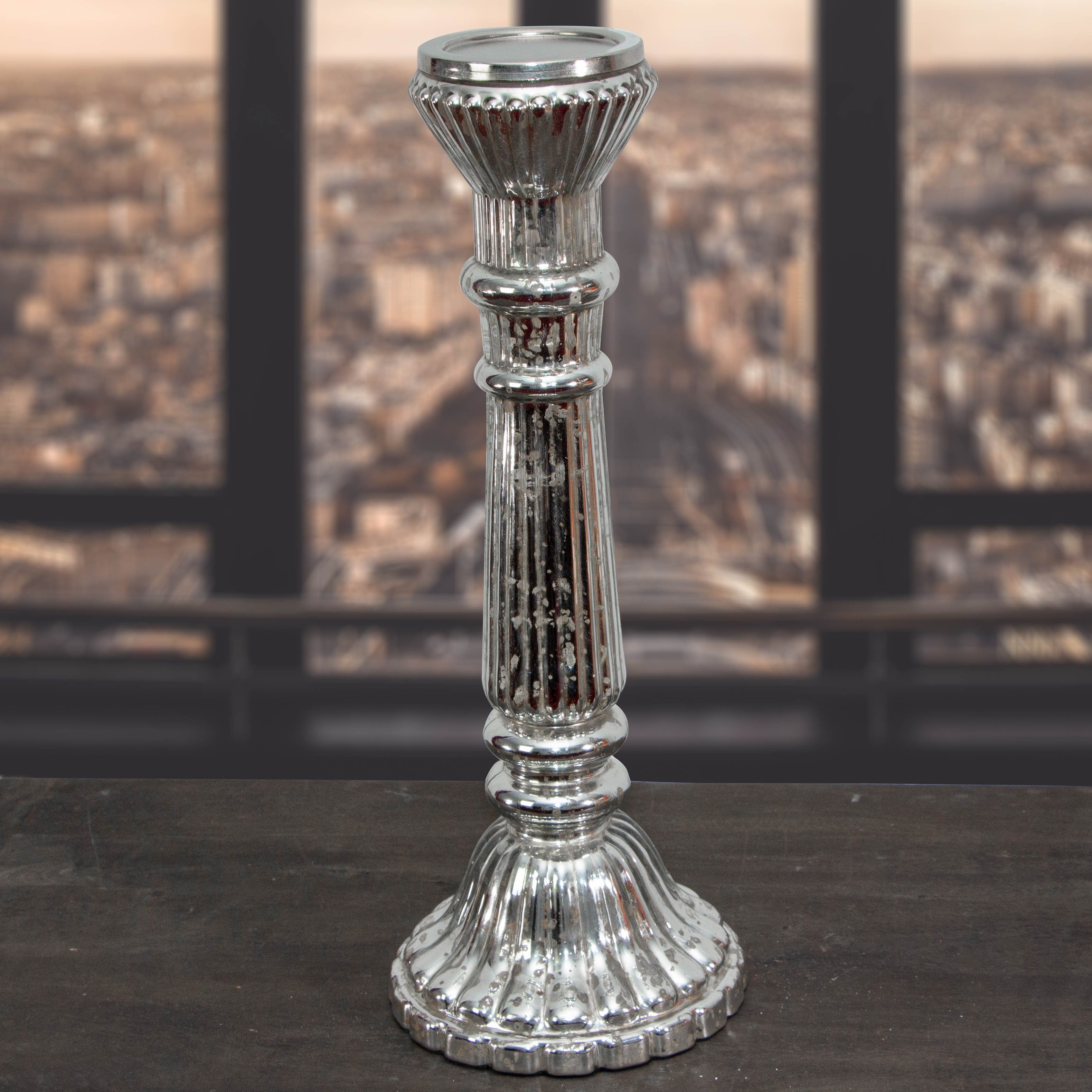 Antikas Wanddekoobjekt Kerzenhalter, Glas, Säulenoptik, Dekoration günstig online kaufen