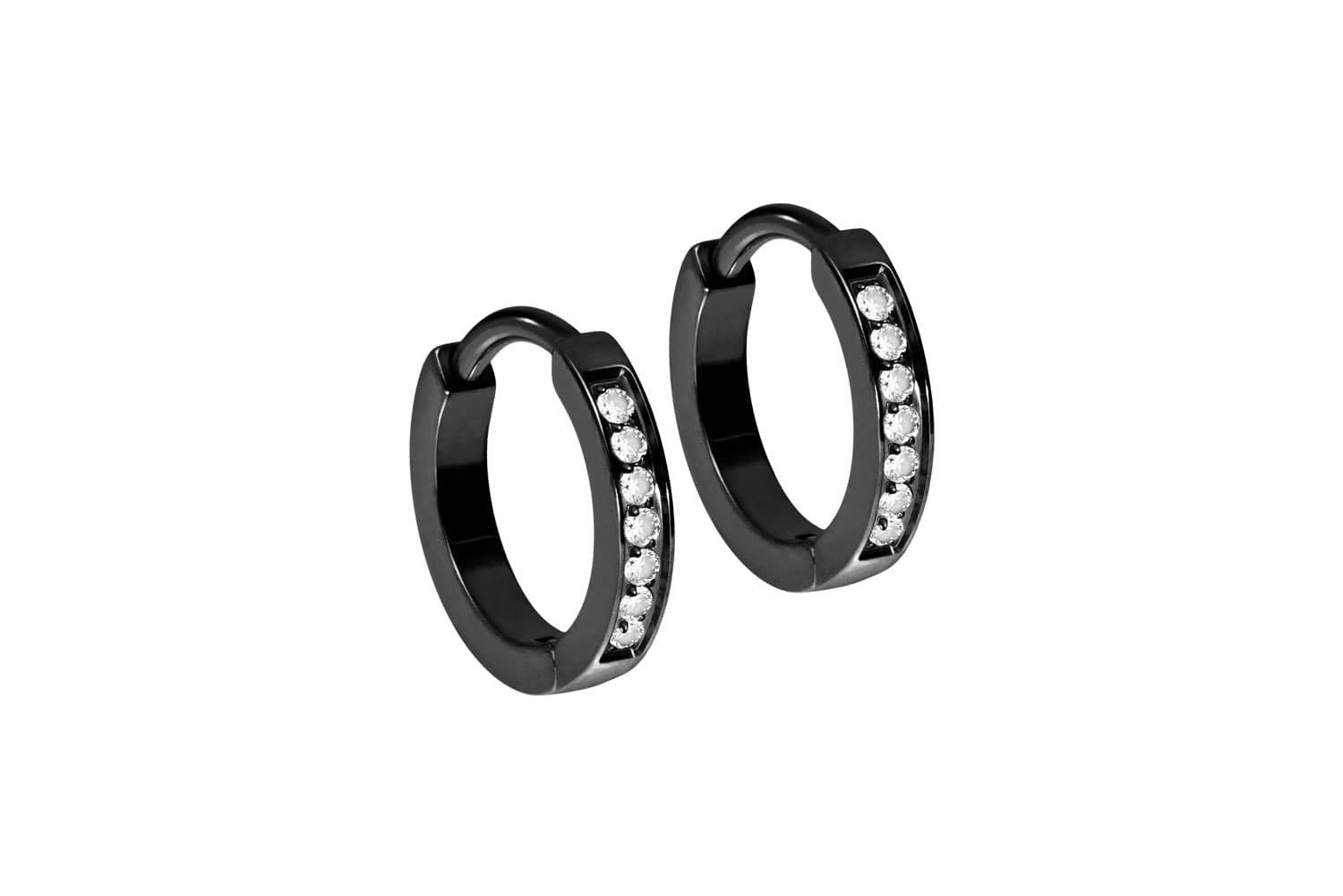 FILANGO Piercing-Set Titan Ohrclicker Creolen EINGEFASSTE günstig online kaufen