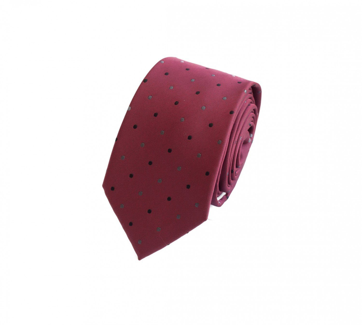 Fabio Farini Krawatte verschiedene Herren Schlips - Krawatten mit Punkten in 6cm Breite (ohne Box, Gepunktet) Schmal (6cm), Rot (Schwarz, Grau)
