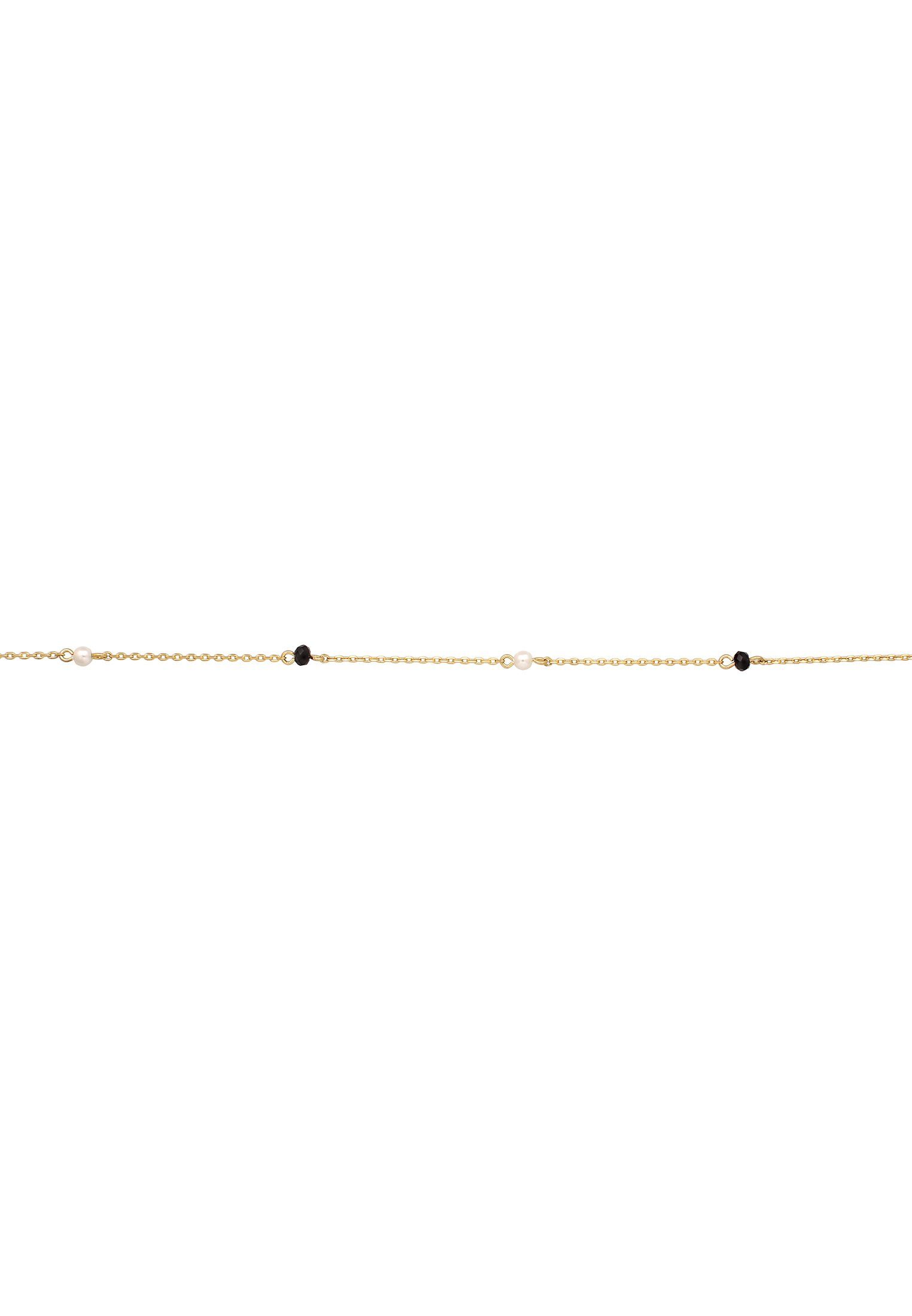 Elli Perlenkette Kristalle Perlen Zart Elegant Goldfarben