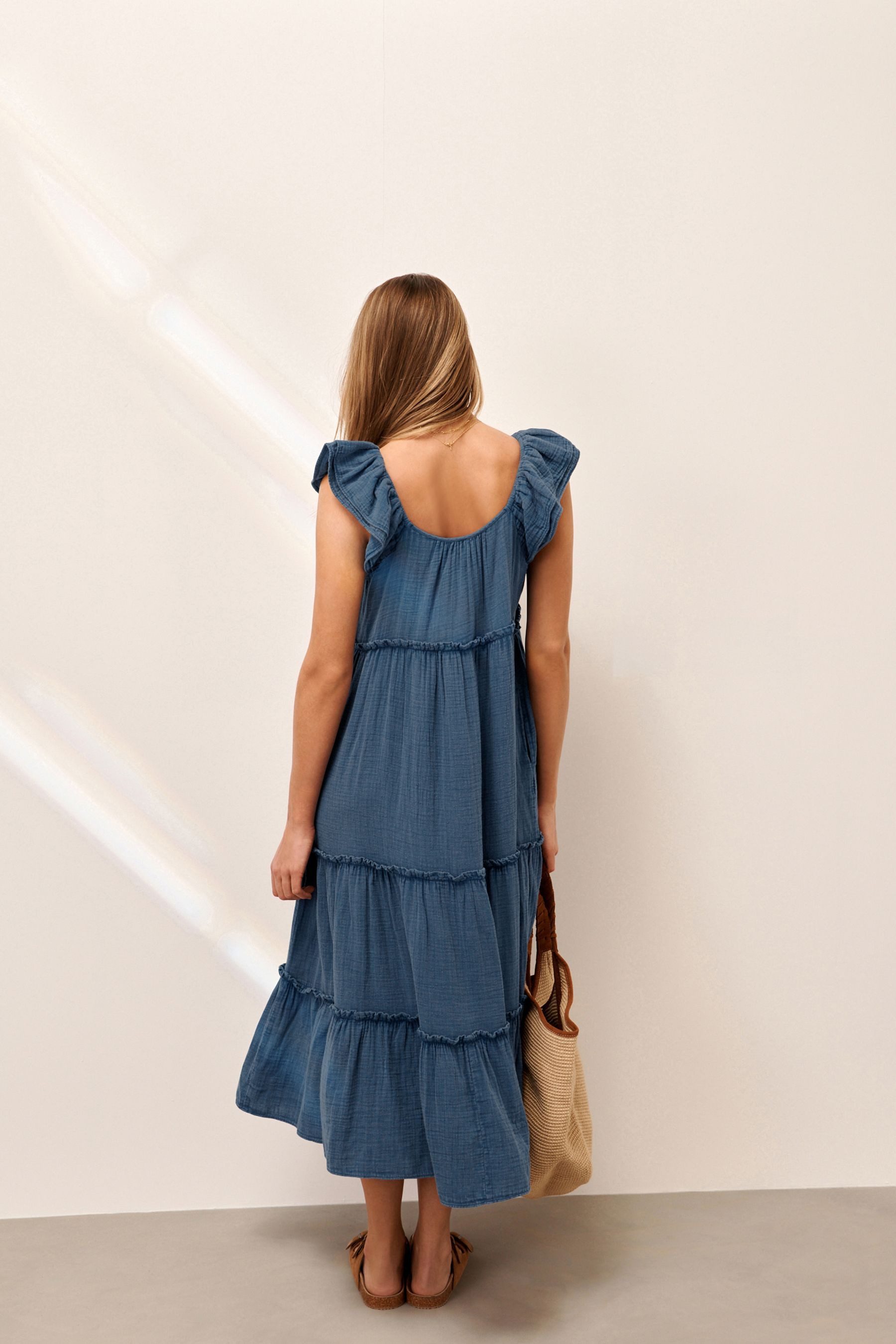 Next Sommerkleid Gestuftes Maxi-Sommerkleid (1-tlg) günstig online kaufen