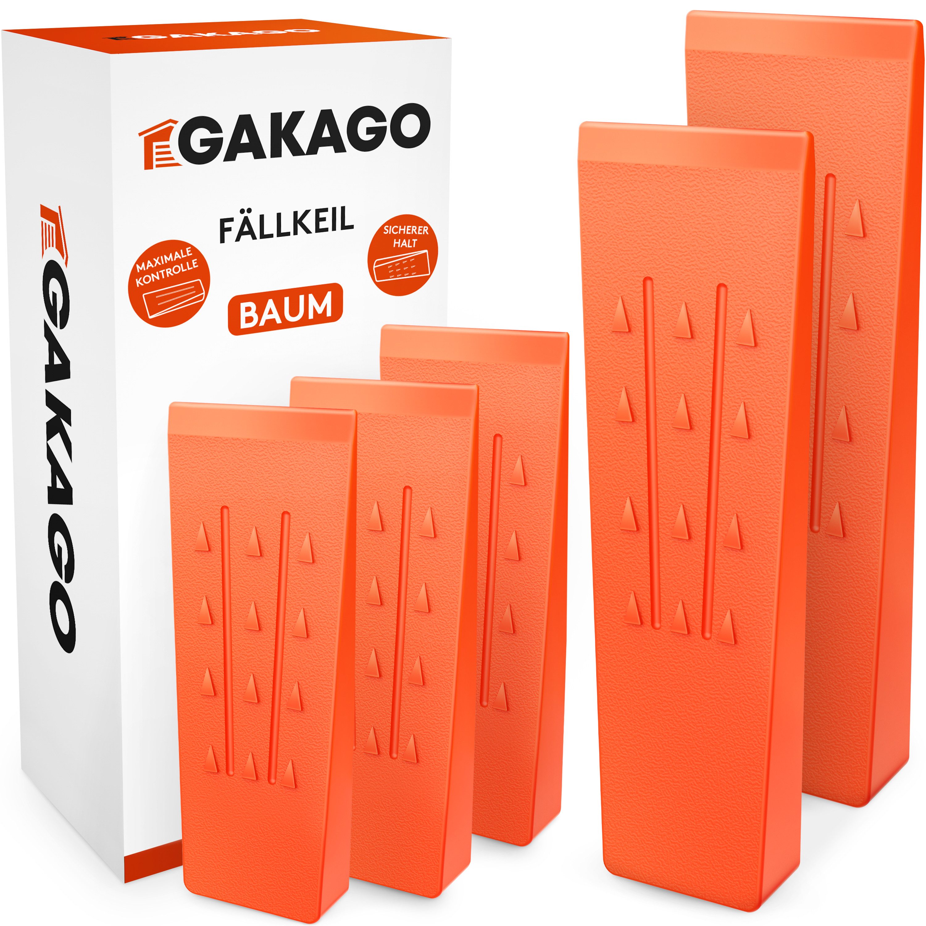 Gakago Fällkeil, (Set, 5-St), - Rutschfeste Kunststoffkeile mit Widerhaken Schuppung & Schlagfest