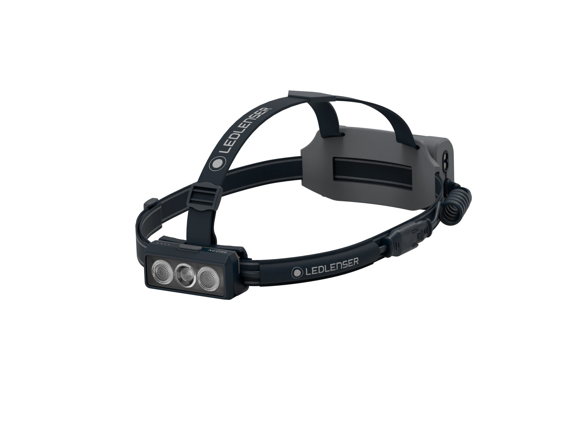 Ledlenser LED Stirnlampe NEO9R Grau, 360° Sichtbarkeit, 1200 lm, 200m Leuchtweite, 120 Std. Laufzeit, Akku