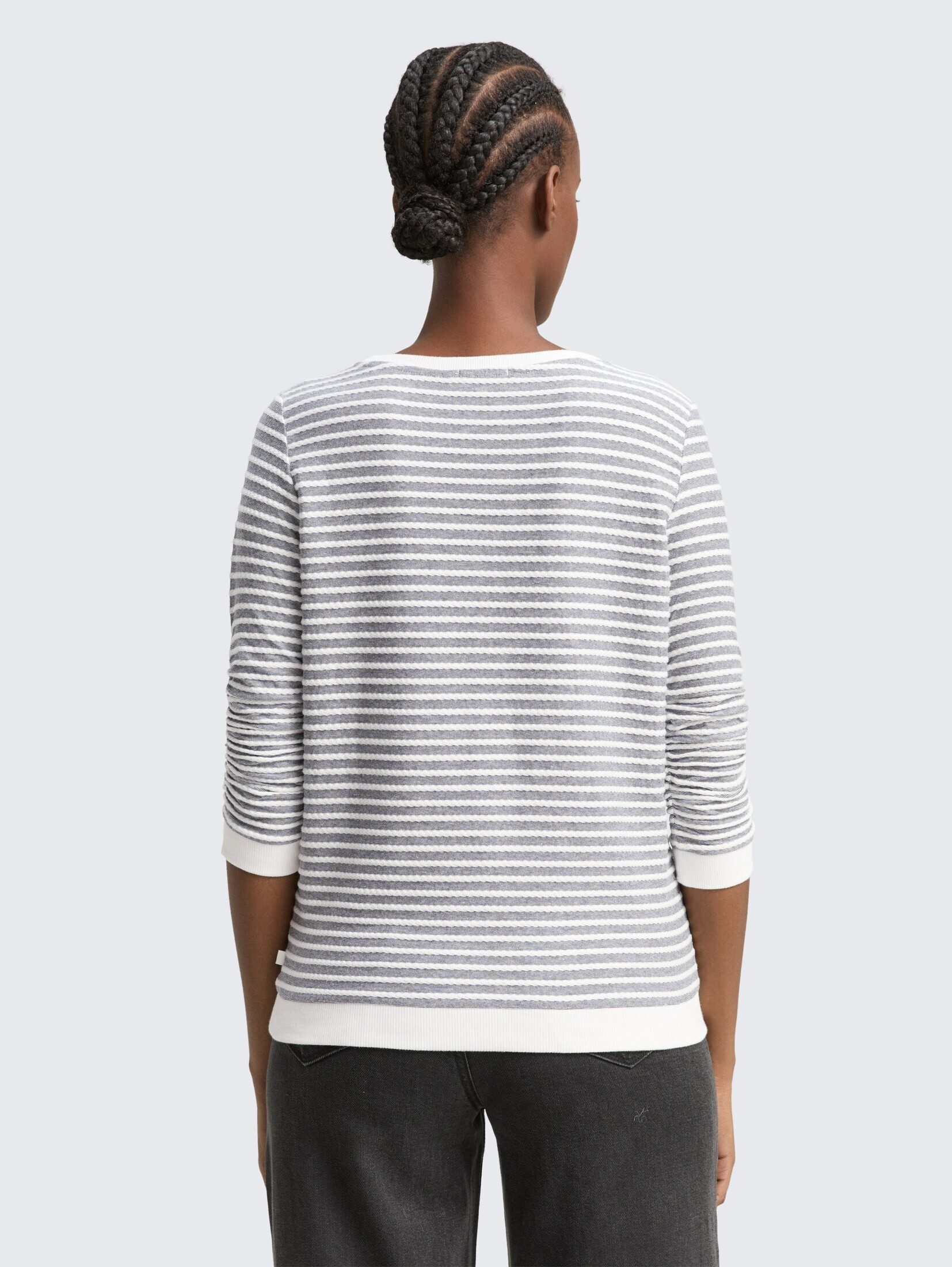 TOM TAILOR Denim Sweatshirt Strick & Sweatshirts Sweatshirt mit Streifenmuster