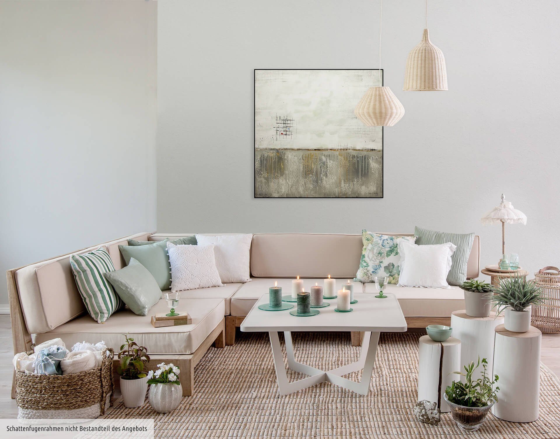 KUNSTLOFT Gemälde Vage Wandbild 100% Wohnzimmer Allusion Leinwandbild cm, HANDGEMALT 80x80