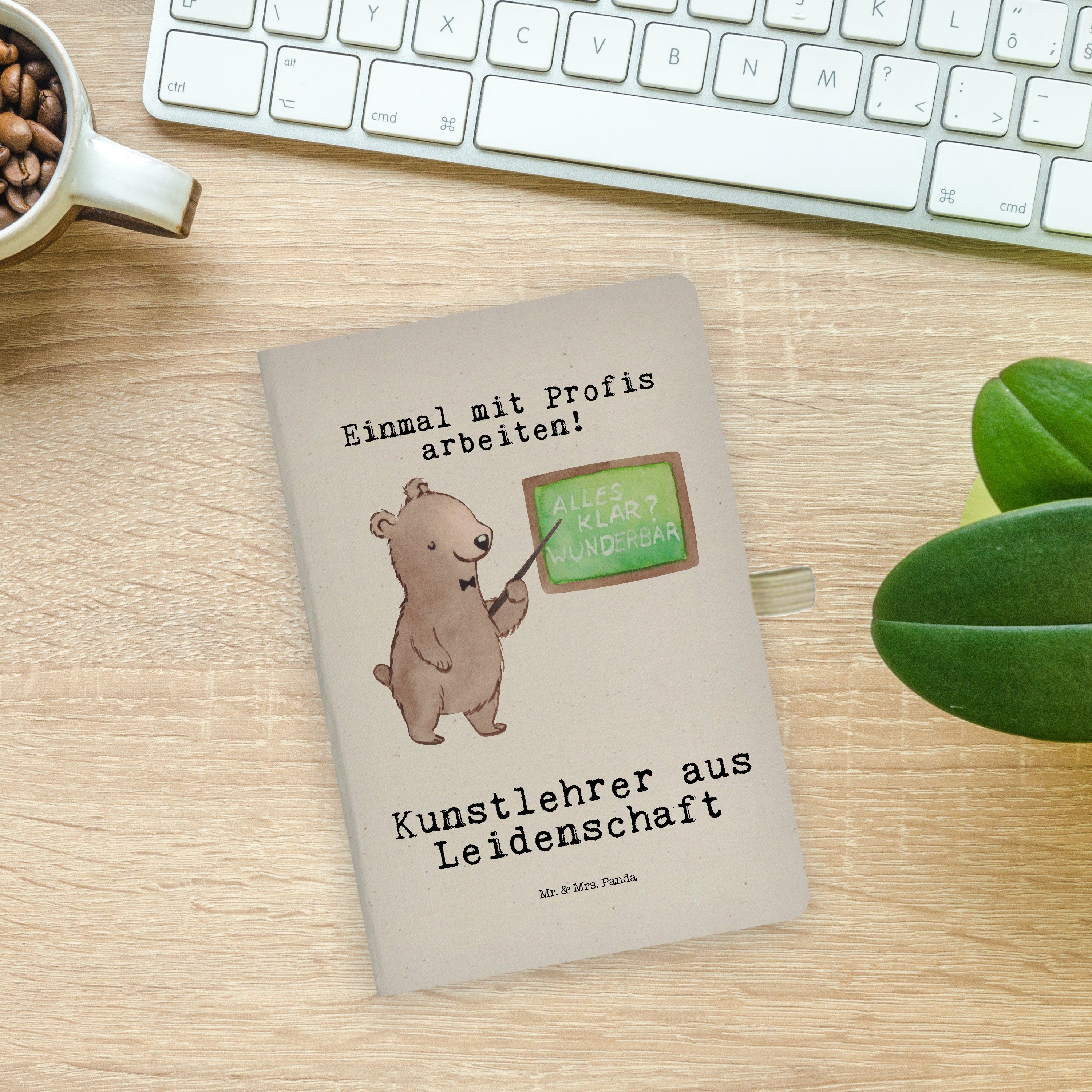 Transparent Leidenschaft & Mr. Notizbuch Kunstunterrich & aus - Geschenk, Panda Mr. Panda Mrs. Kunstlehrer - Mrs.