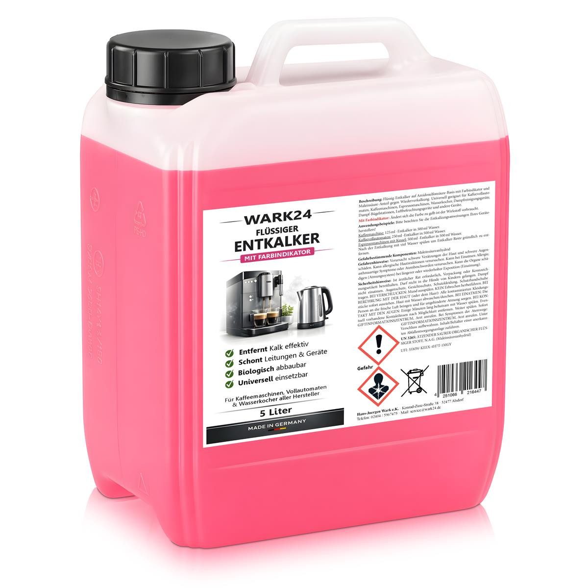 Wark24 Wark24 Flüssig Entkalker 5 Liter für Kaffeevollautomat (1er Pack) Entkalker