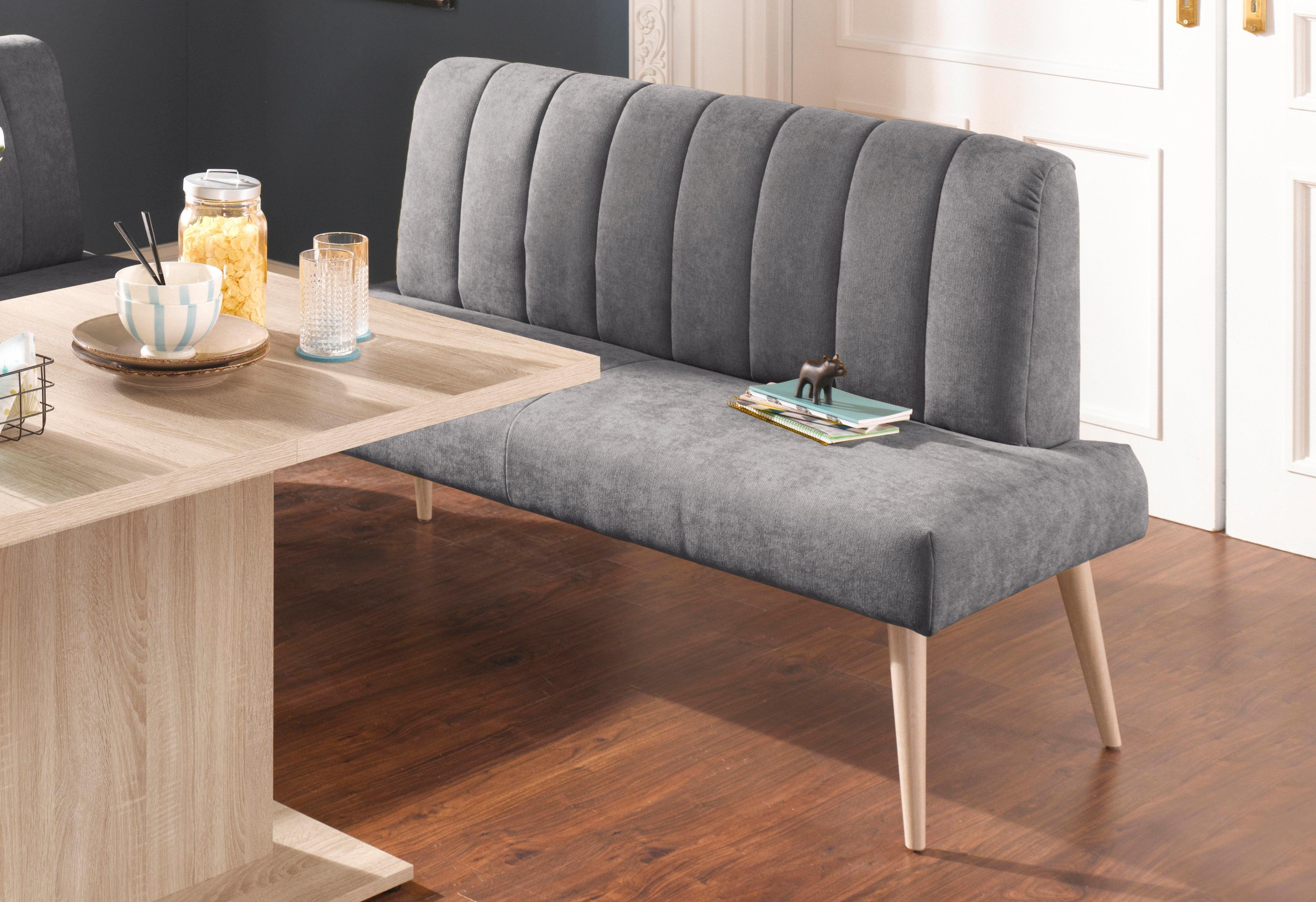 exxpo - sofa fashion Sitzbank Costa, moderne Rückensteppung, bequem und elegant, hoher Holzfuß, hochwertige Detailverarbeitung, Frei im Raum stellbar