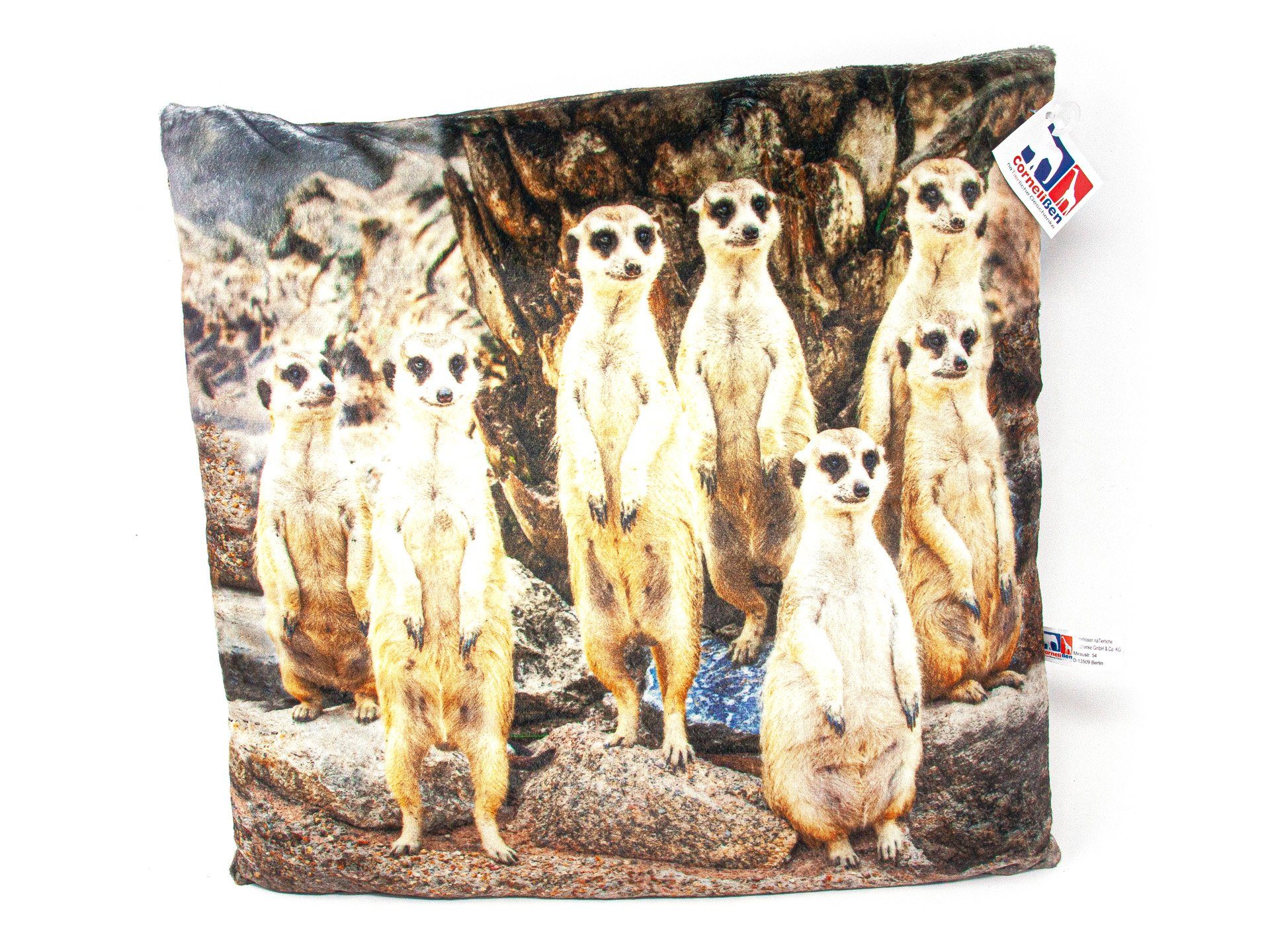 Cornelißen Dekokissen Stoffkissen - Erdmännchen - 35x35
