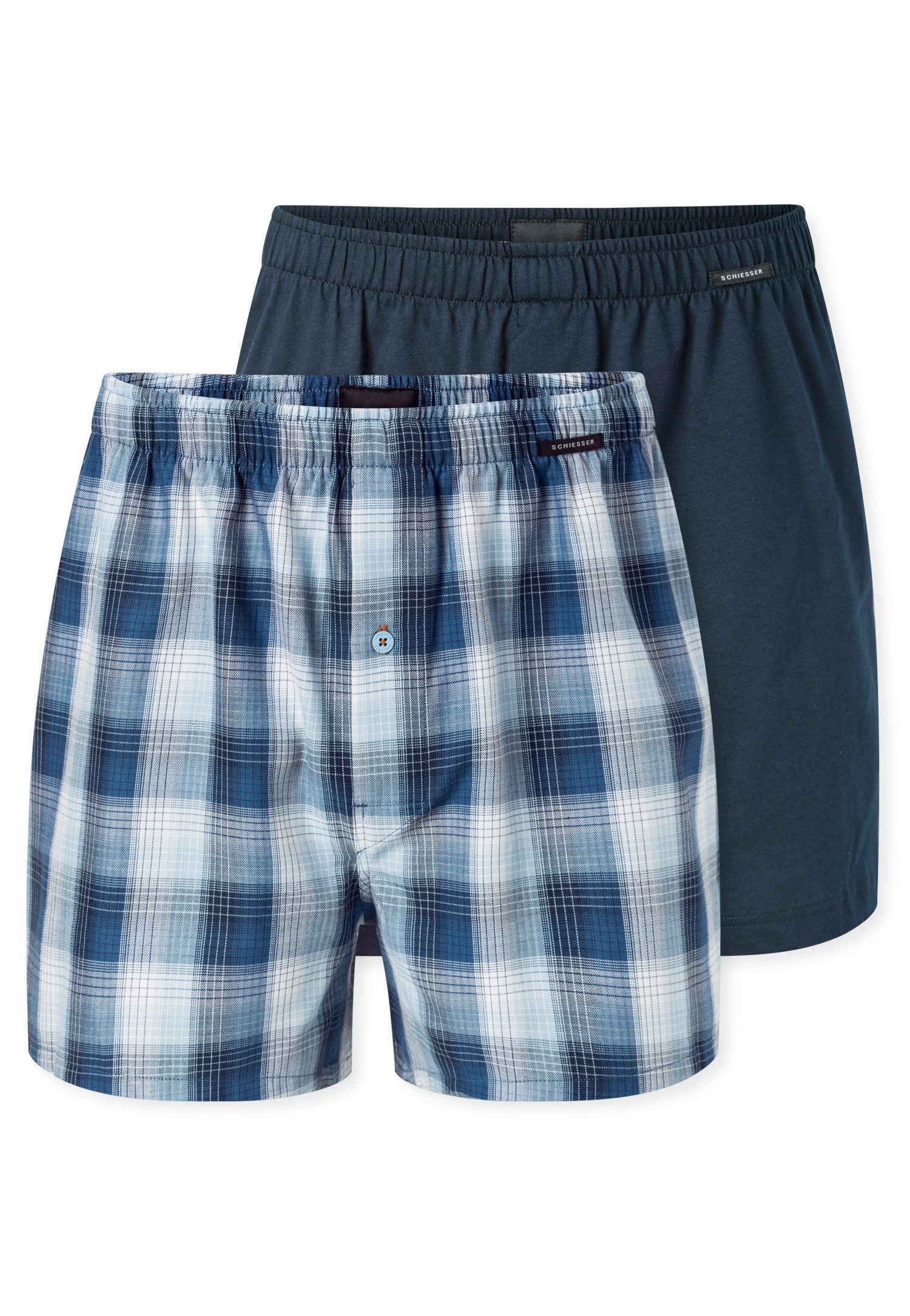 Schiesser Weiter Boxer Boxershorts Multipack Eingriff mit Knopf, elastischer Bund, lockere Passform