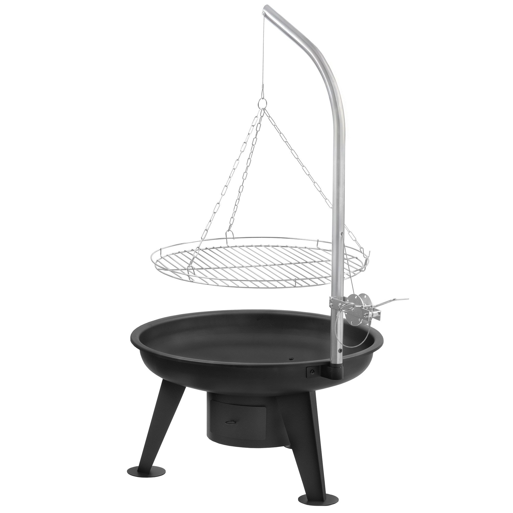 BBQ-Toro Holzkohlegrill Schwenkgrill mit Grillrost Ø 64 cm, Holzkohlegrill, Feuerschale