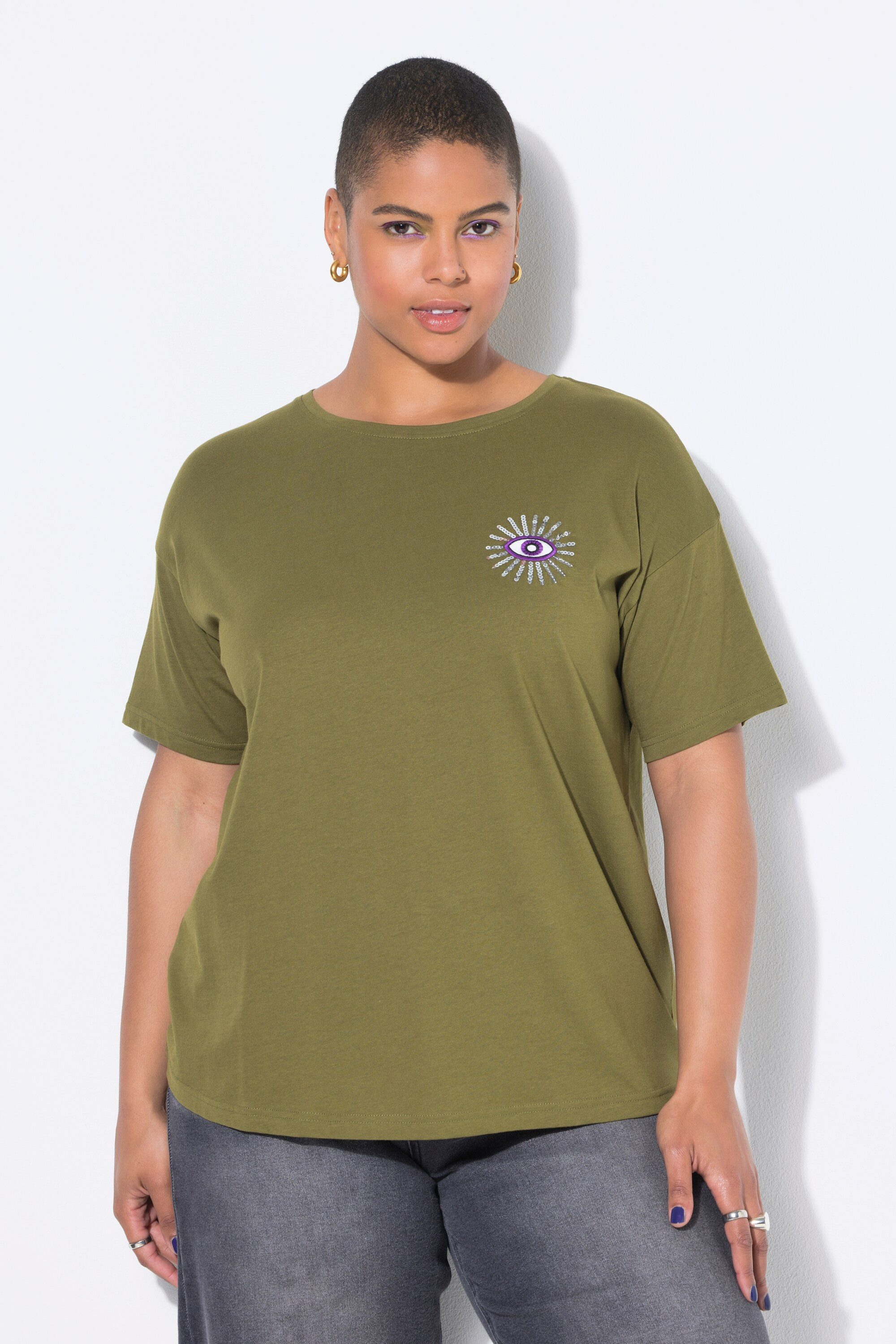 Studio Untold T-Shirt T-Shirt oversized Glitter-Eye Halbarm günstig online kaufen