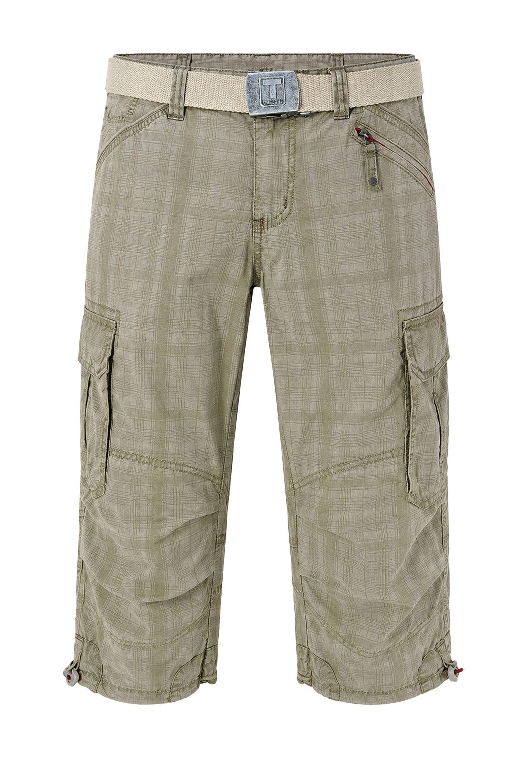TIMEZONE Cargoshorts Kariert Wadenlang Cargotaschen Zip Fly Reißverschlusstasche (1-tlg) Loose MilesTZ Short