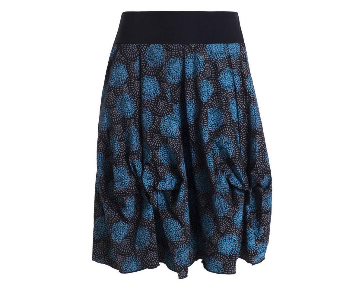 Vishes Jerseyrock Damen Ballon-Rock Knielang Pump-Rock Baumwolle Blüten-Muster Hippie, Retro Sytyle, Alternative Bekleidung