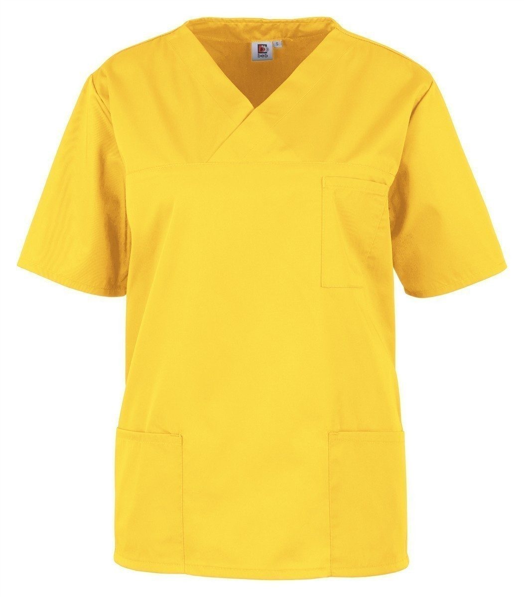 BEB Schlupfbluse beb Basic Kasack Unisex Kurzarm Gelb