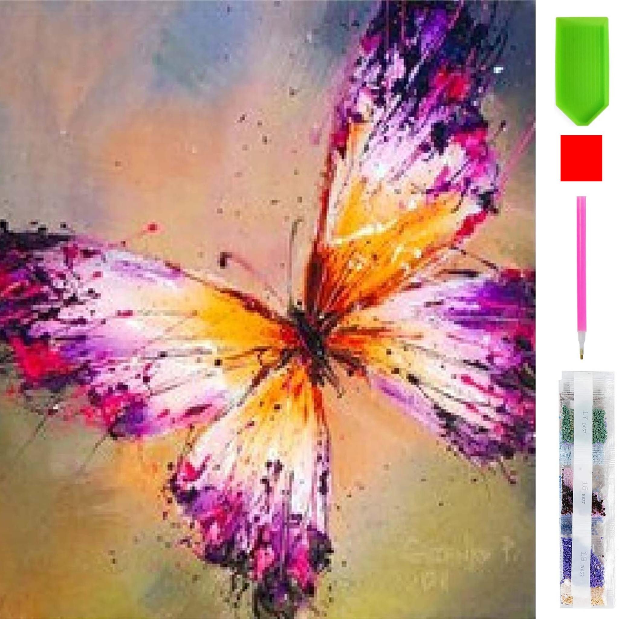 Malen nach Zahlen 5d Diamond Painting DIY Schmetterling Malen nach Zahlen 20x20cm