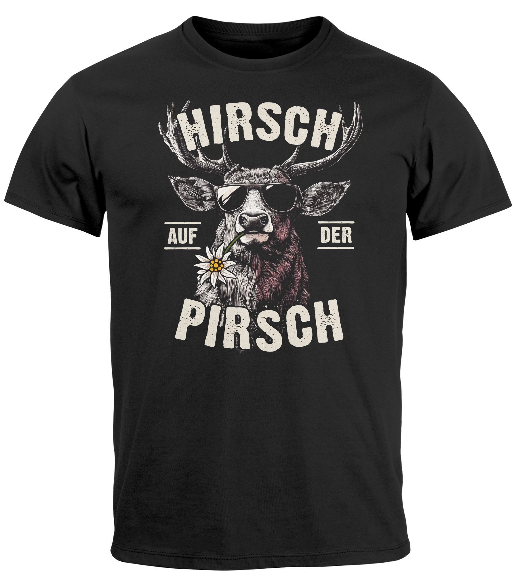MoonWorks Print-Shirt Herren T-Shirt Tracht Hirsch günstig online kaufen