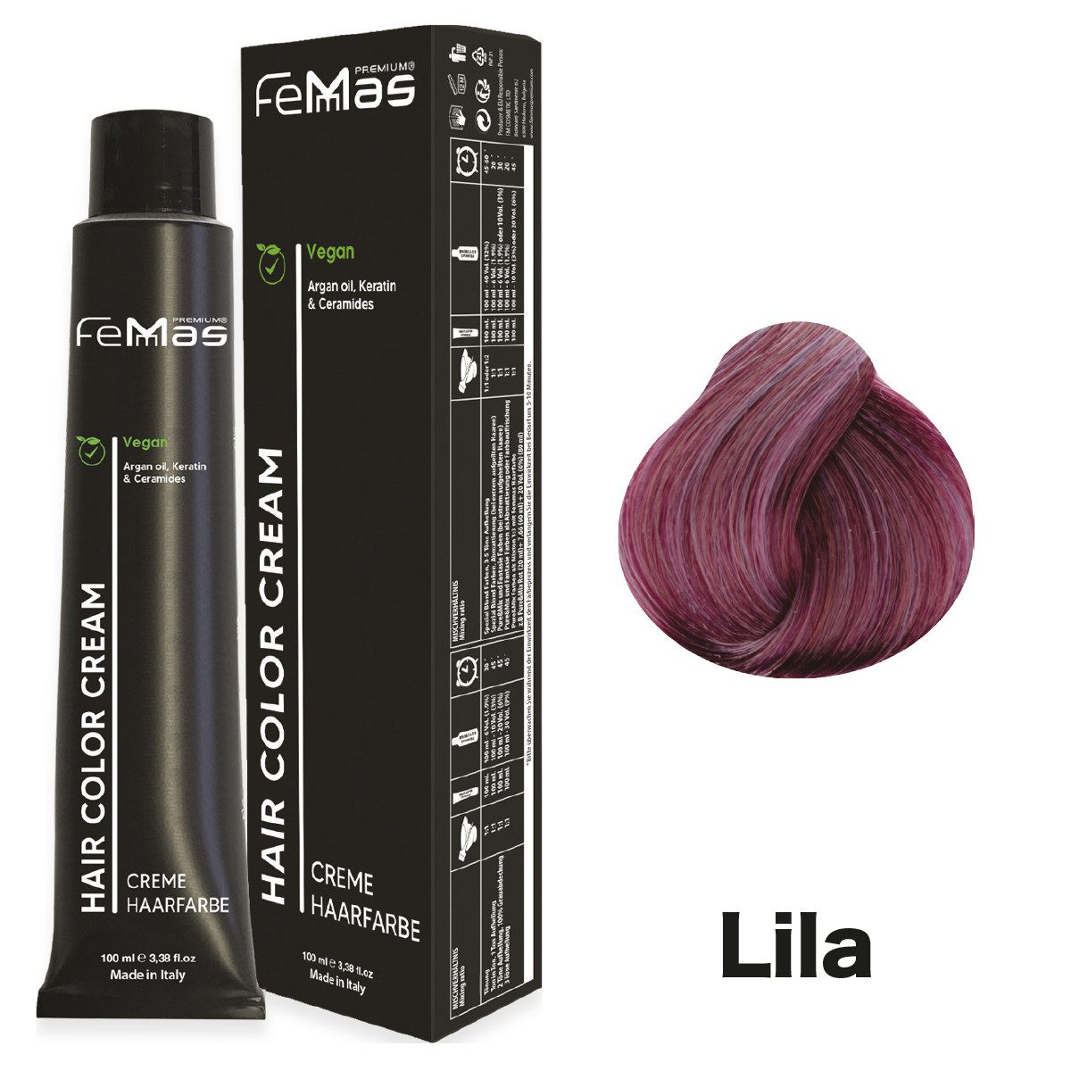 Femmas Premium Haarfarbe FemMas Hair Color Cream 100ml, 1-tlg.