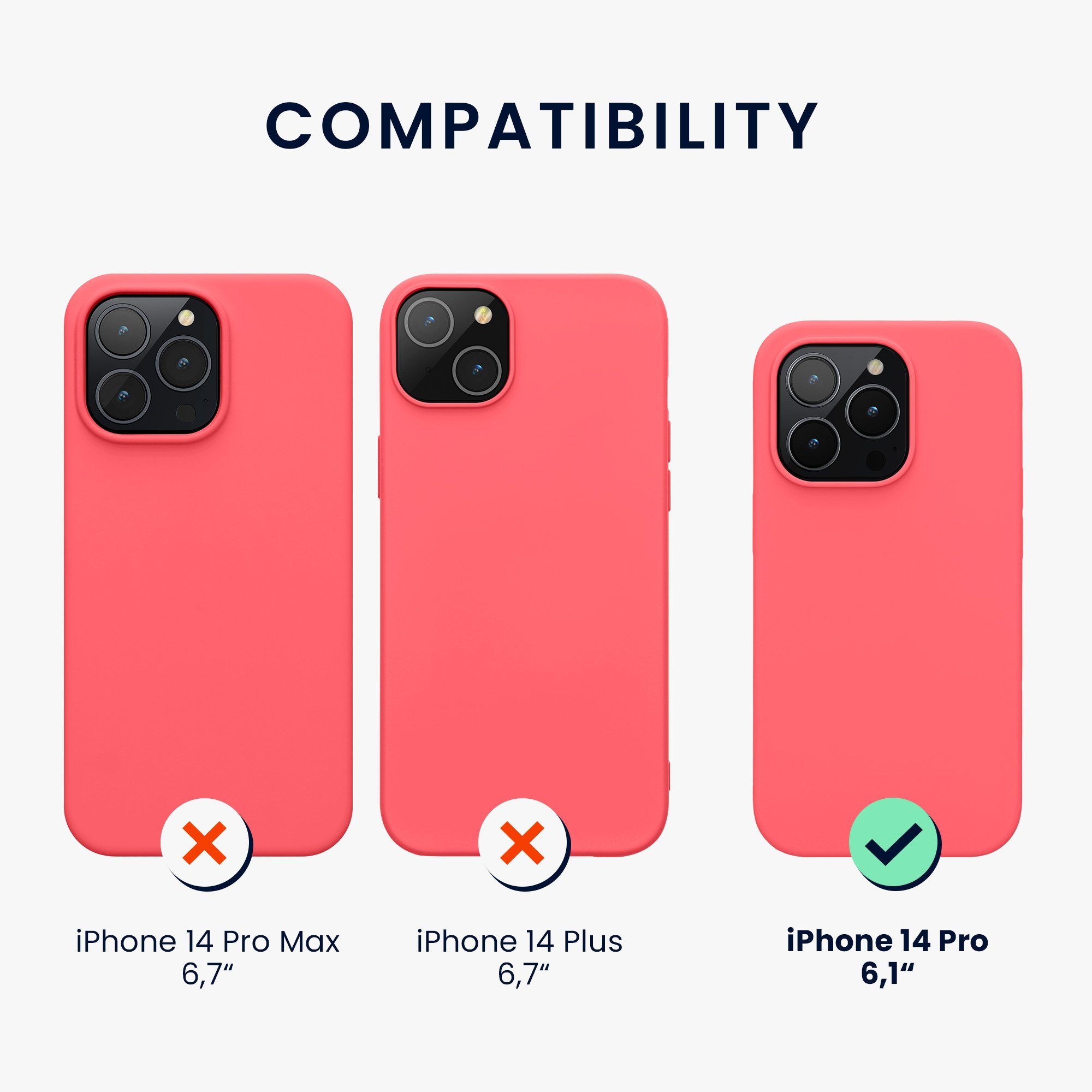 kwmobile Handyhülle Hülle für Apple iPhone 14 Pro, Hülle Silikon - Soft Handyhülle - Handy Case Cover