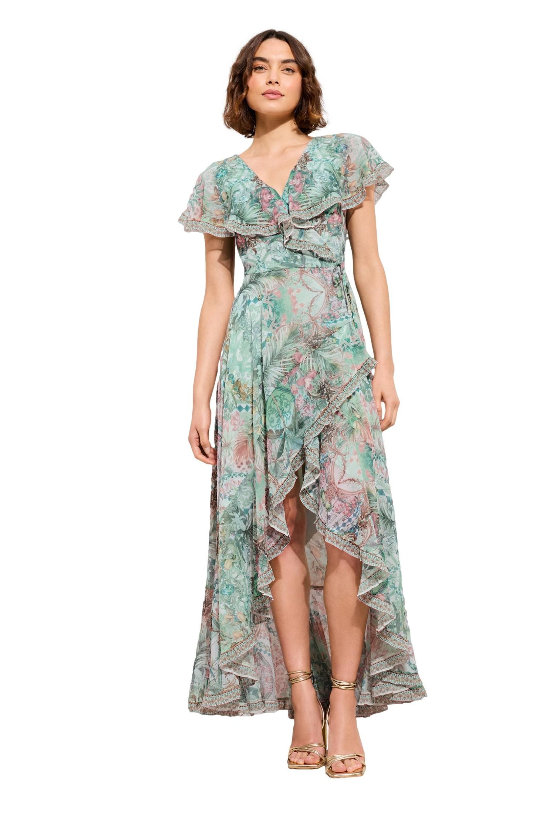 LIPSY Midikleid Lipsy Midi-Kleid mit Print und Wickeldesign (1-tlg)
