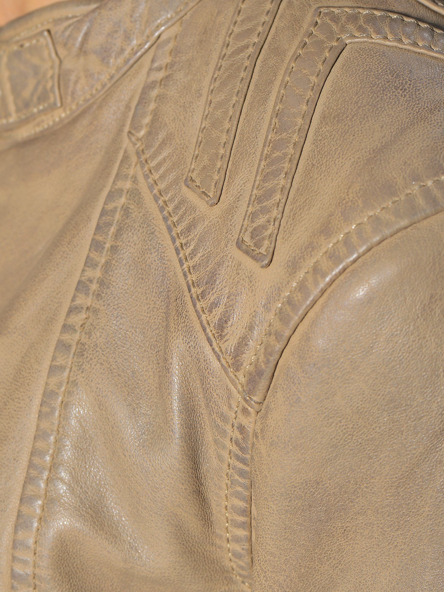 beige Lindsay Lederjacke Maze