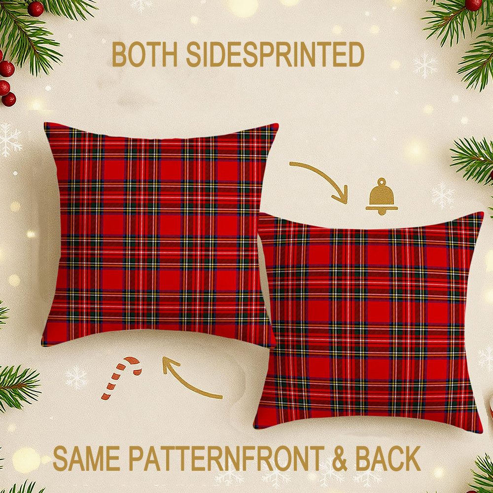 CLTYQ Kissenbezüge 2er Set Weihnachtskissenbezüge mit Karomuster für festli günstig online kaufen
