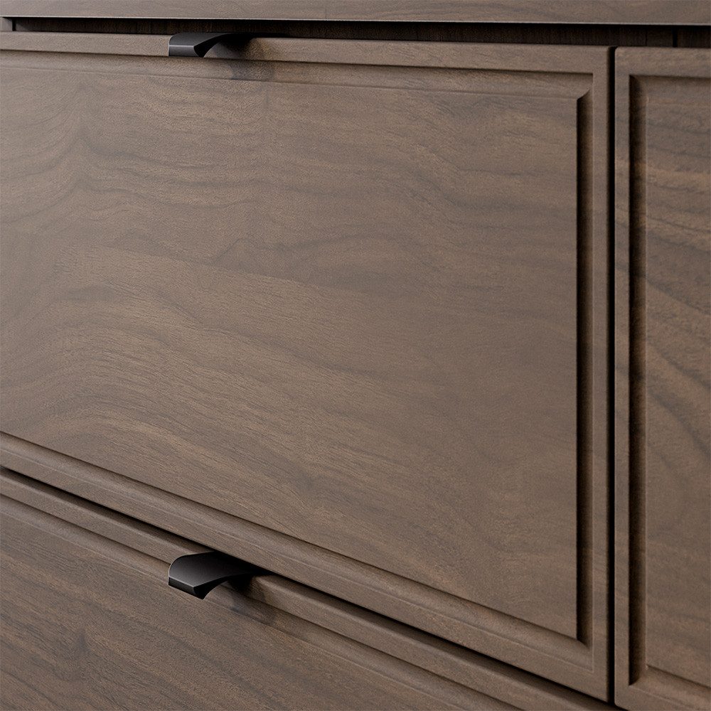 Lomadox Waschbeckenschrank TEMUCO-56-WALNUT 60 cm breit, in Walnuss mit Rahmenfräsung, wandhängend – Bild 4 von 5