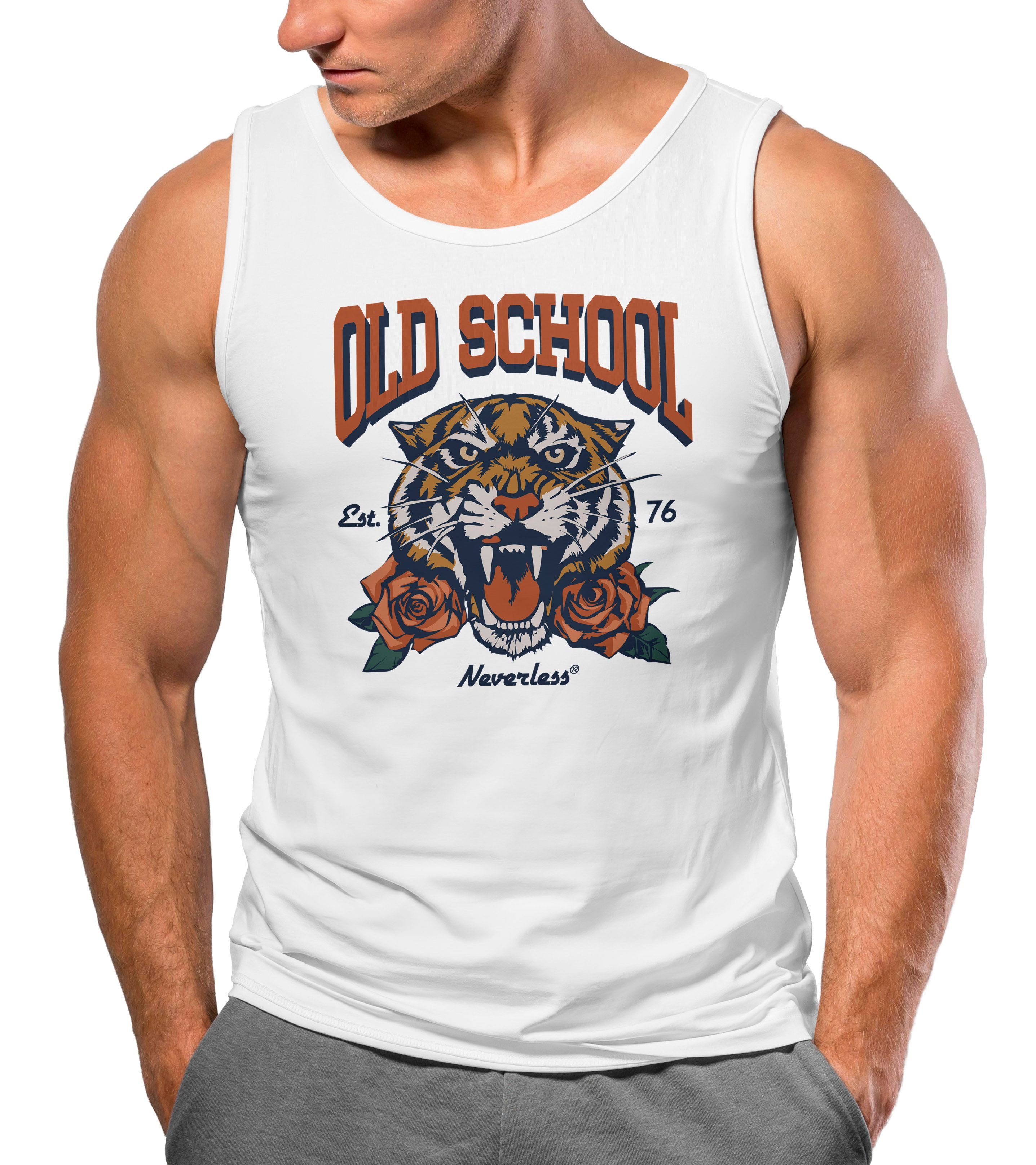 Neverless Tanktop Herren Tank-Top Print Tiger günstig online kaufen