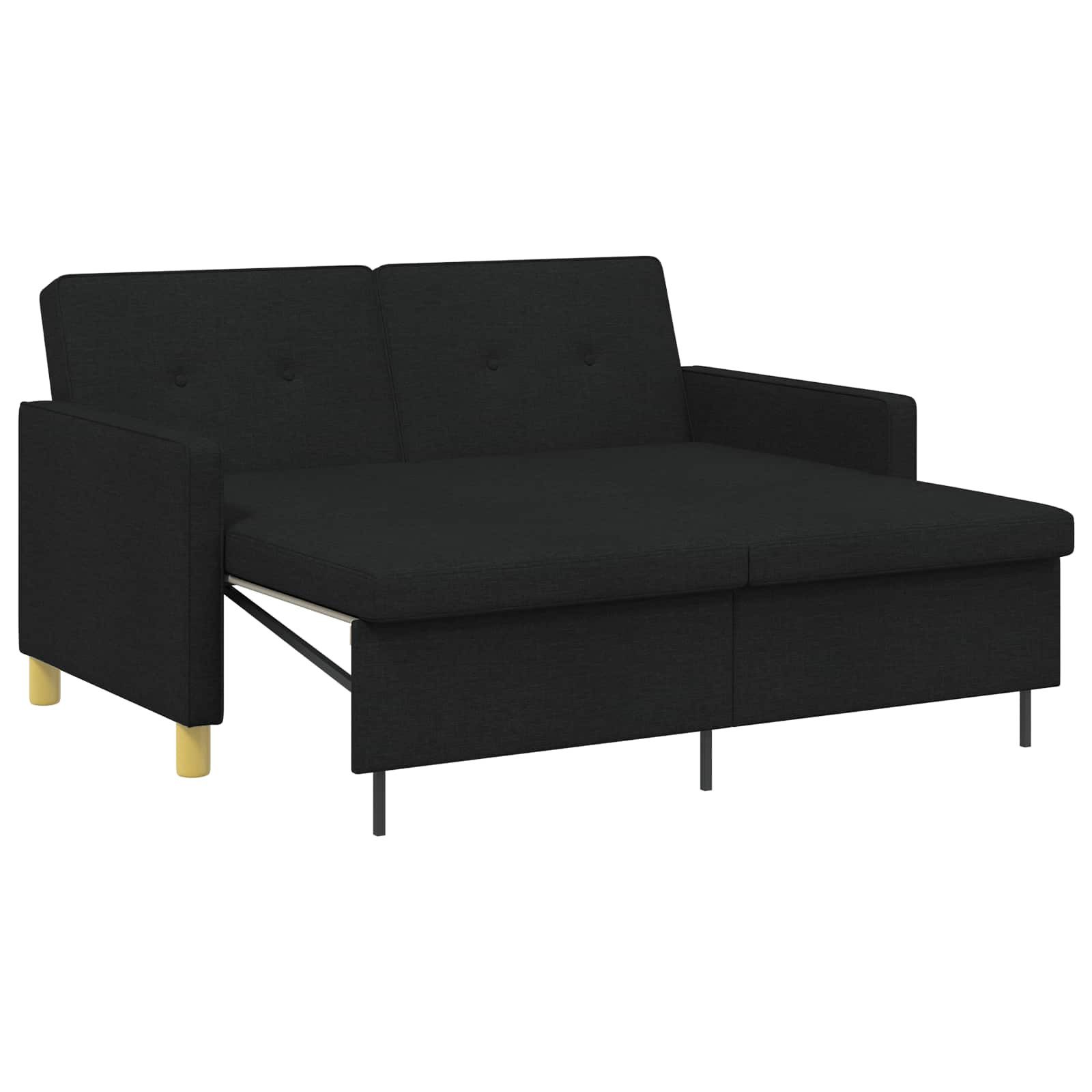 vidaXL Sofa Schlafsofa Ausziehbar Schwarz Stoff, 1 Teile