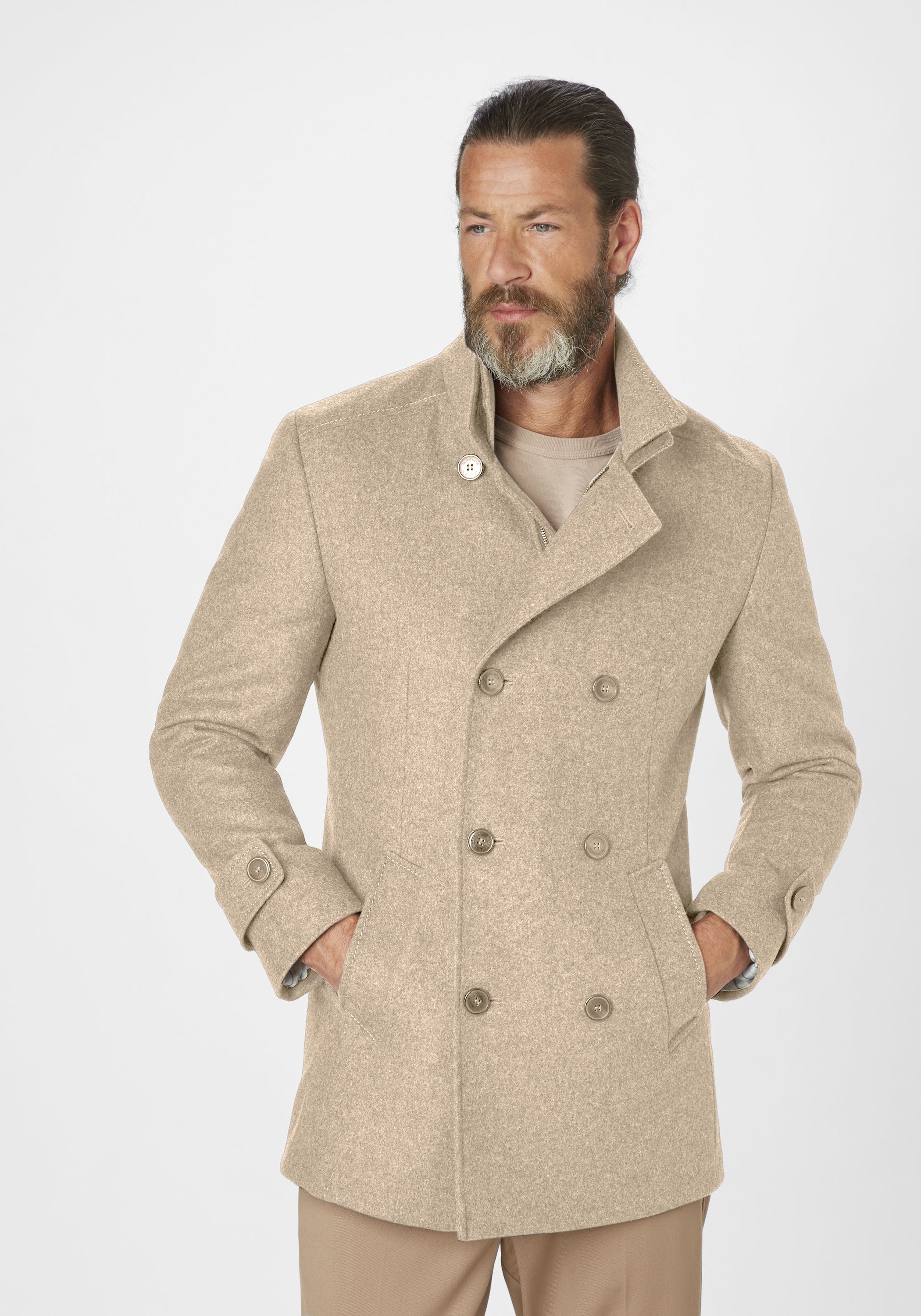 S4 Jackets Wollmantel George eleganter Wollmantel