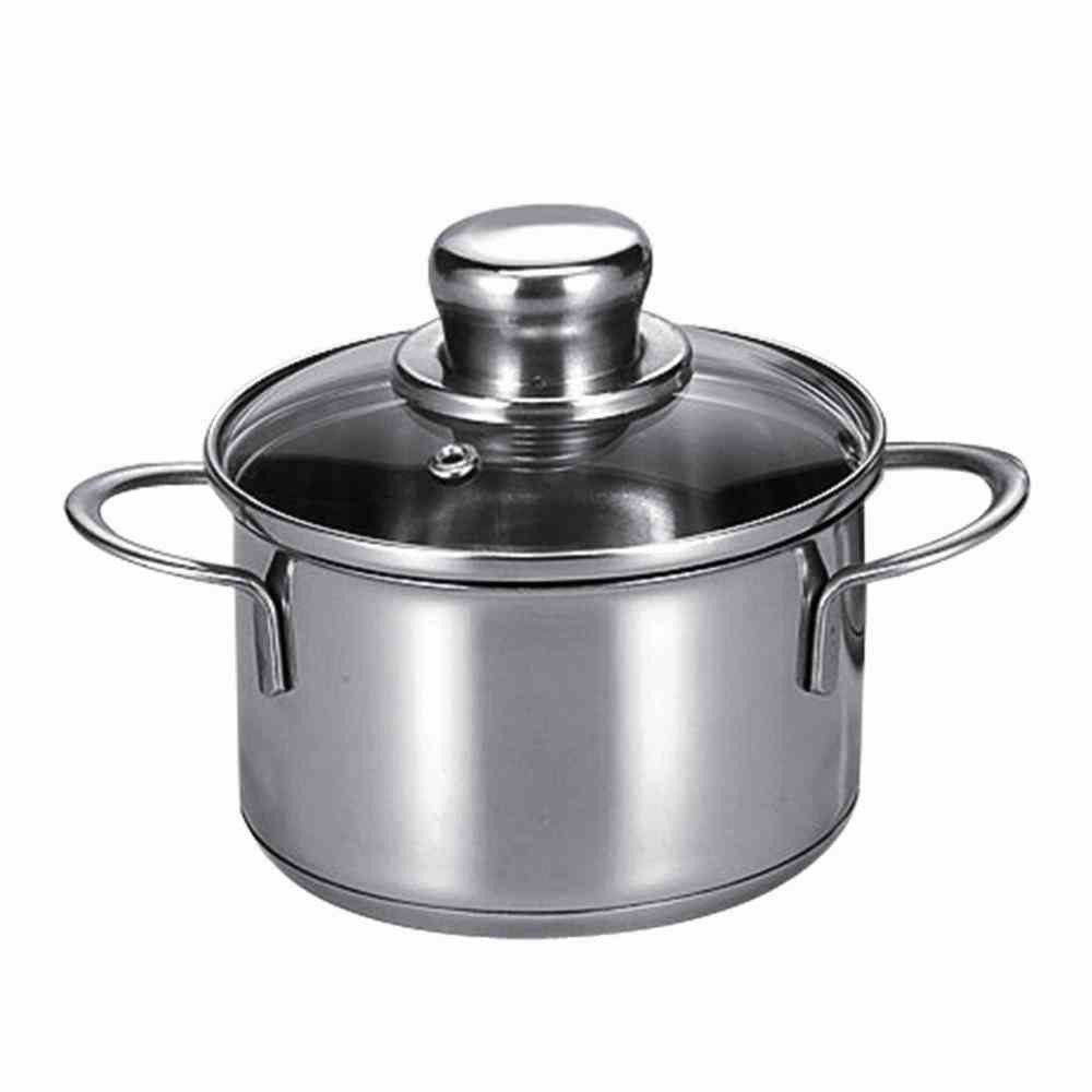 Krüger Kochtopf Fleischtopf 12cm SATURN Edelstahl rostfrei, Glasdeckel mit praktischem Abdampfventil