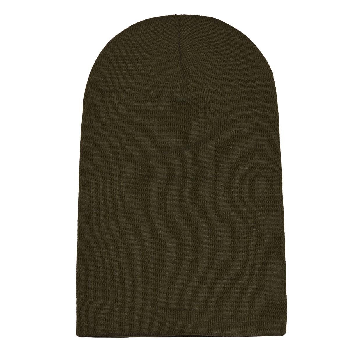 Wintermütze, Beanie olive Mütze Slouch-Beanie Schlauchmütze DonDon 1-St) (Packung, klassischer