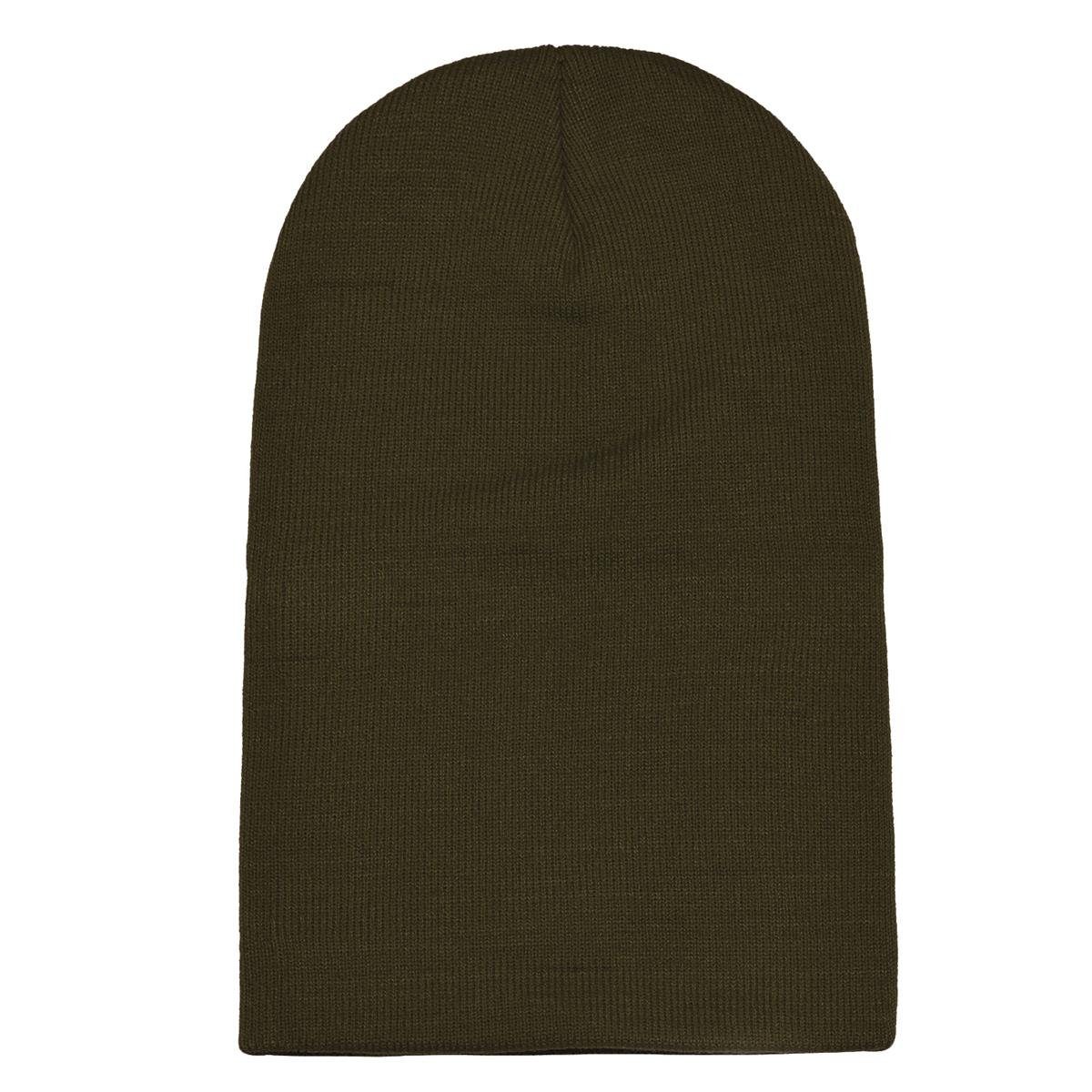 DonDon Beanie Wintermütze, (Packung, Mütze Schlauchmütze 1-St) olive klassischer Slouch-Beanie