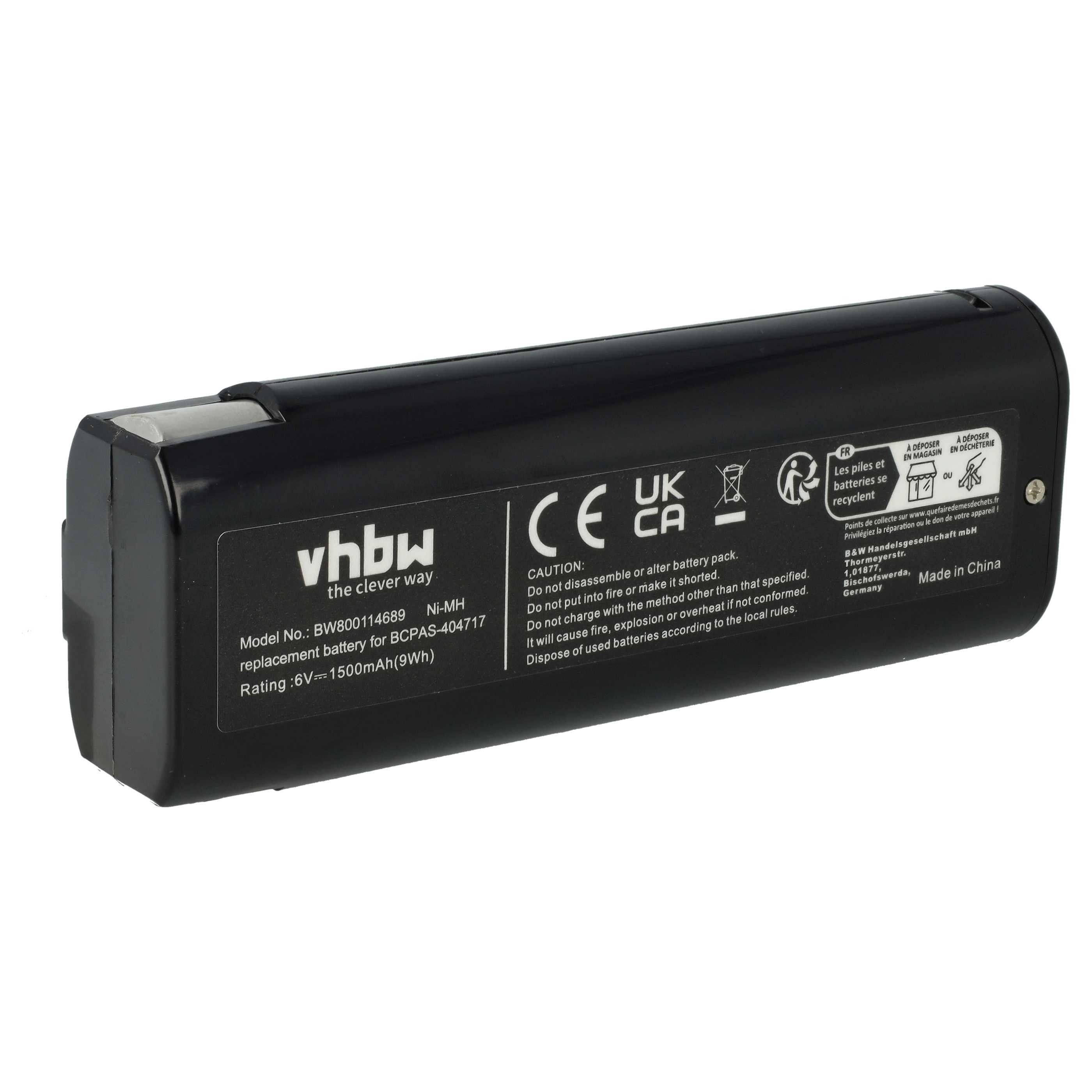 vhbw Akku Ersatz für Paslode 900421, 900600, 902400, 901000, 902000, Akku Akku NiMH 1500 mAh (6 V, 1 St), Leistungsfähiger Austausch-Akku für Werkzeug Powertools wie
