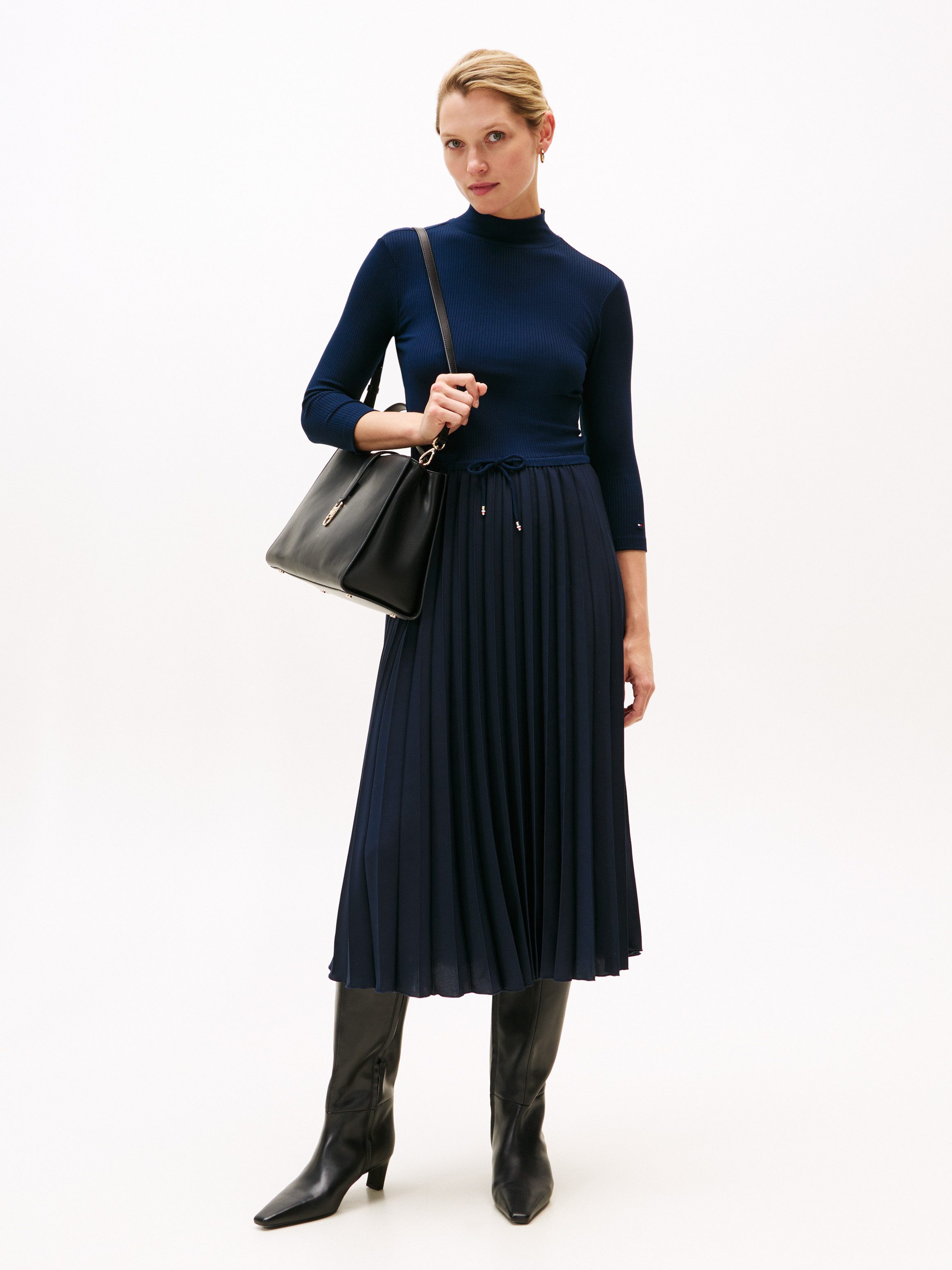 Tommy Hilfiger A-Linien-Kleid SLIM 5X2 RIB günstig online kaufen