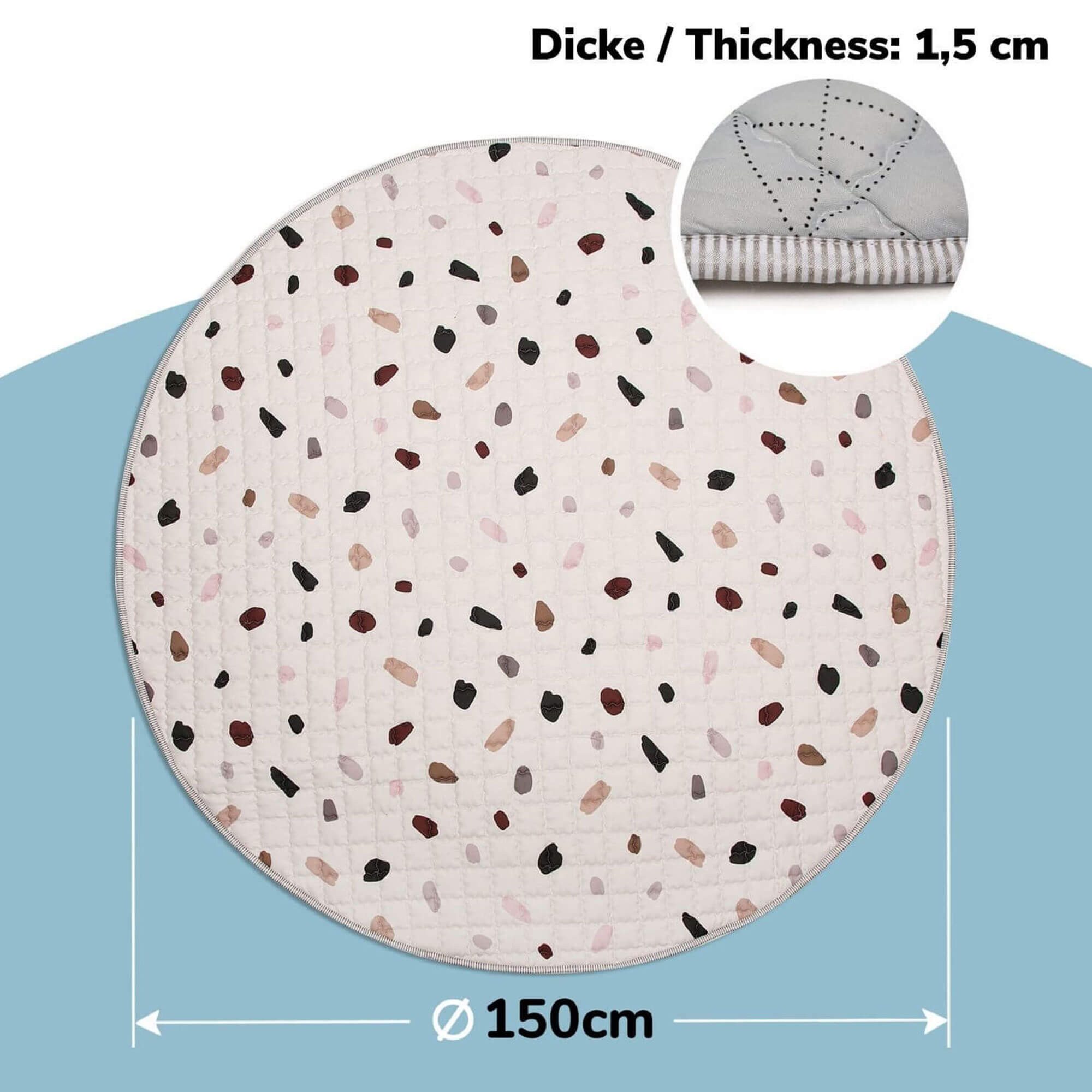 Hakuna Matte Badematte Hakuna Matte Gesteppte Krabbeldecke Confetti, 1,5m günstig online kaufen