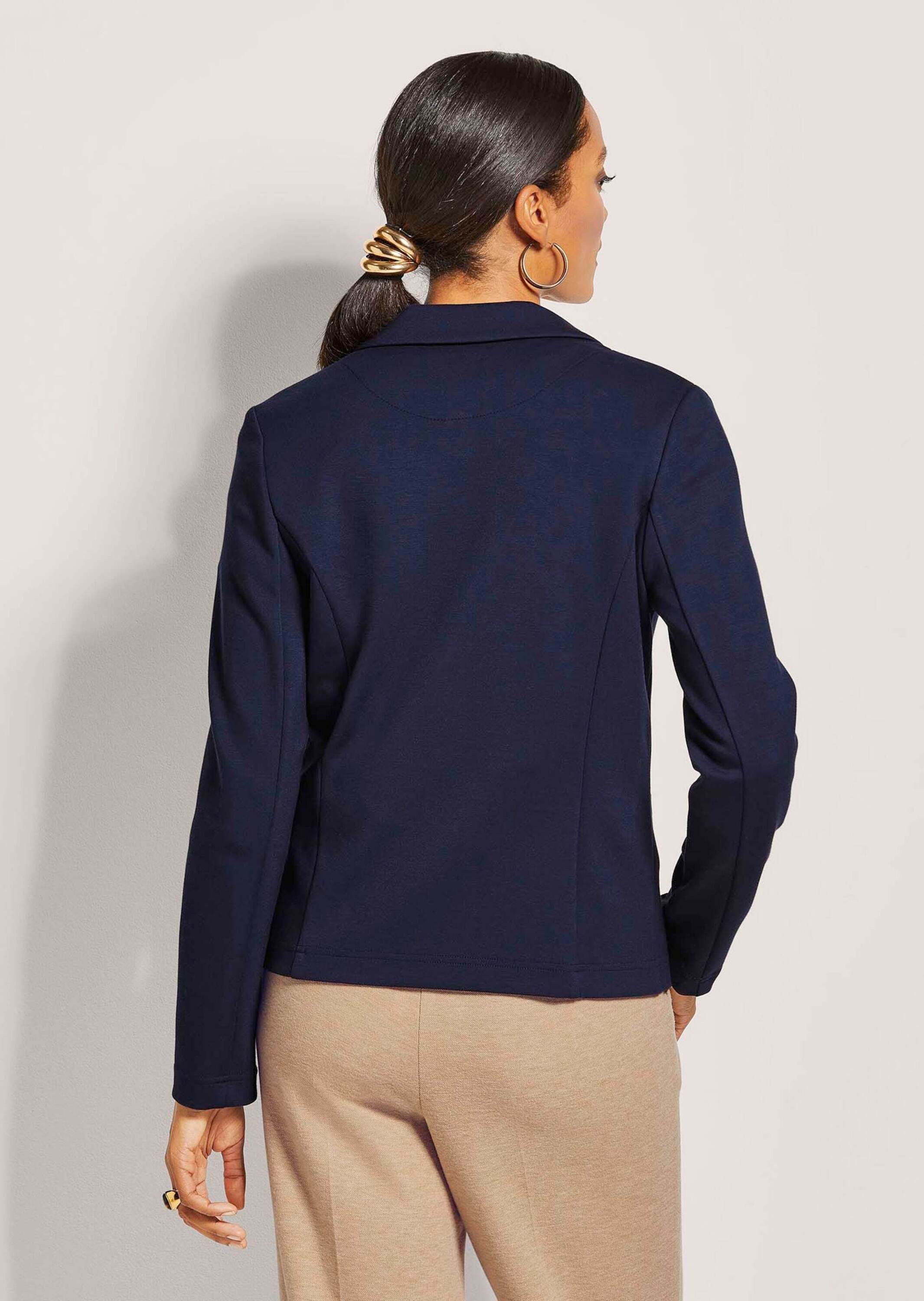 MADELEINE Kurzblazer Jersey-Blazer mit Reverskragen Unifarbenes Design mit klassischem Reverskragen