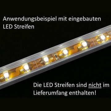 SO-TECH® LED-Stripe-Profil LED Profil XL Aluminium eloxiert 2 m mit klarer Abdeckung, für LED Streifen bis 12 mm Breite Aufbauprofil