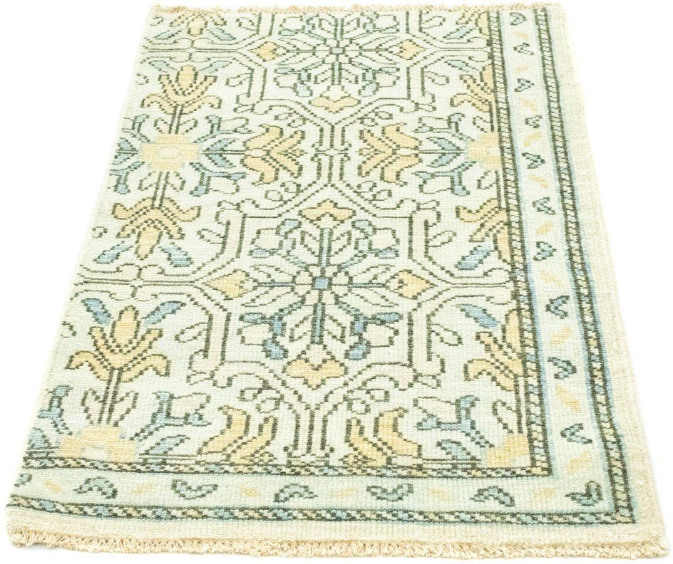 Wollteppich Designer Teppich handgeknüpft beige, morgenland, rechteckig, Höhe: 6 mm, handgeknüpft