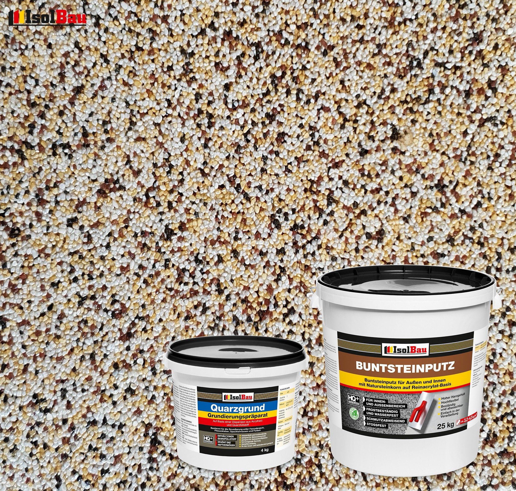 None Gipsputz Set Mosaikputz 25 kg Buntsteinputz BP50 Fertigputz + Quarzgru günstig online kaufen