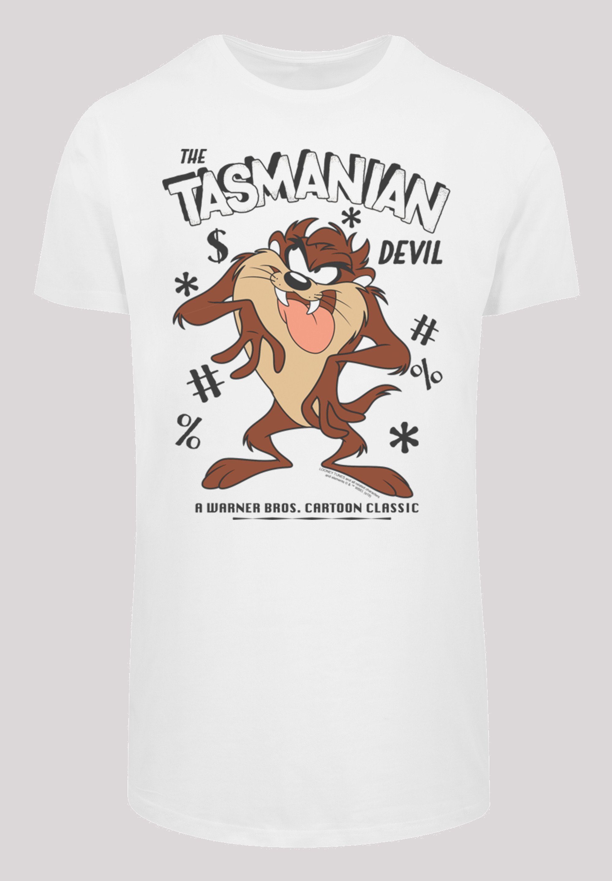 F4NT4STIC Kurzarmshirt Herren Vintage with Long -WHT Devil Tee Tasmanian (1-tlg) Shaped