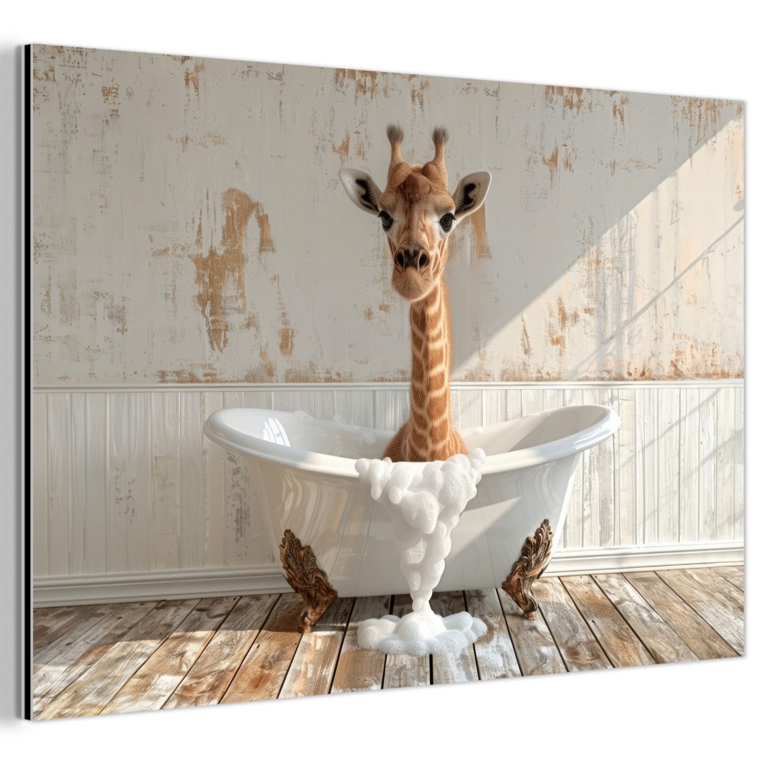 MuchoWow Metallbild Giraffe - Badewanne - günstig online kaufen