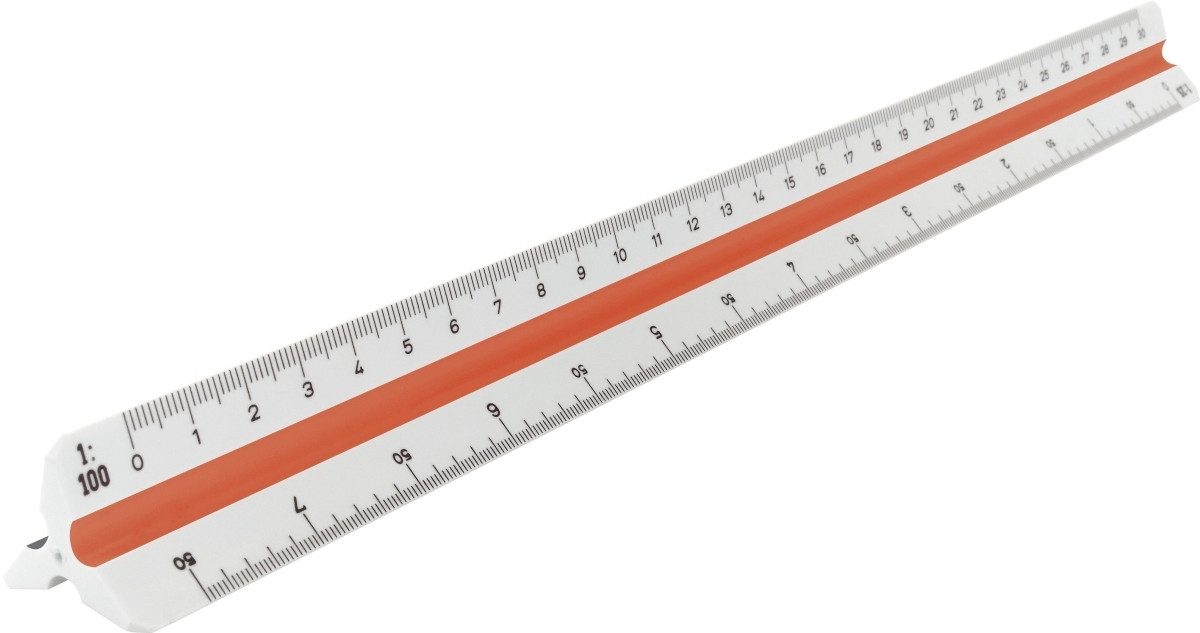 ARISTO Zeichenlineal Dreikantmaßstab Geocollege 1:20:25:33:1/3:50:75:100 Kunststoff 30cm we