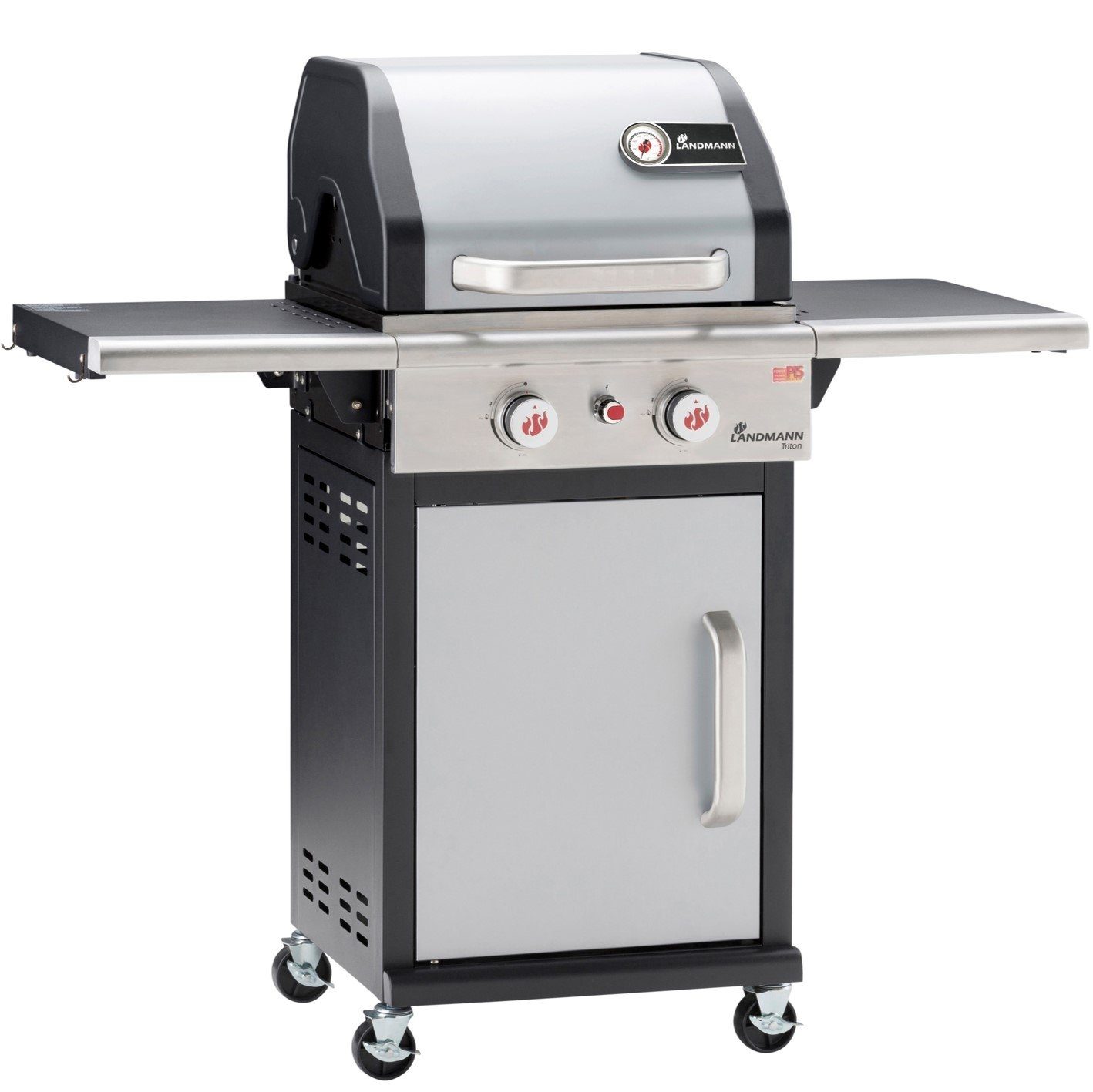 leksikon Verdensrekord Guinness Book kurve LANDMANN Gasgrill Triton PTS 2.0 doppelwandigem Deckelthermometer silber,  Kompakt BBQ