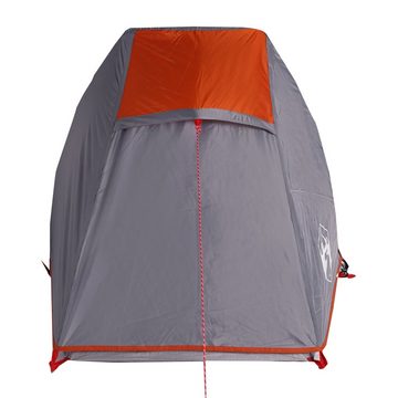vidaXL Kuppelzelt Zelt Campingzelt Tunnelzelt 1 Person Grau und Orange Wasserdicht