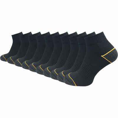 GAWILO Arbeitssocken - kurz - für Herren mit atmungsaktiver Baumwolle gegen Schweißfüße (10 Paar) Ideal für Sicherheitsschuhe im Sommer - mit Fußgewölbeunterstützung
