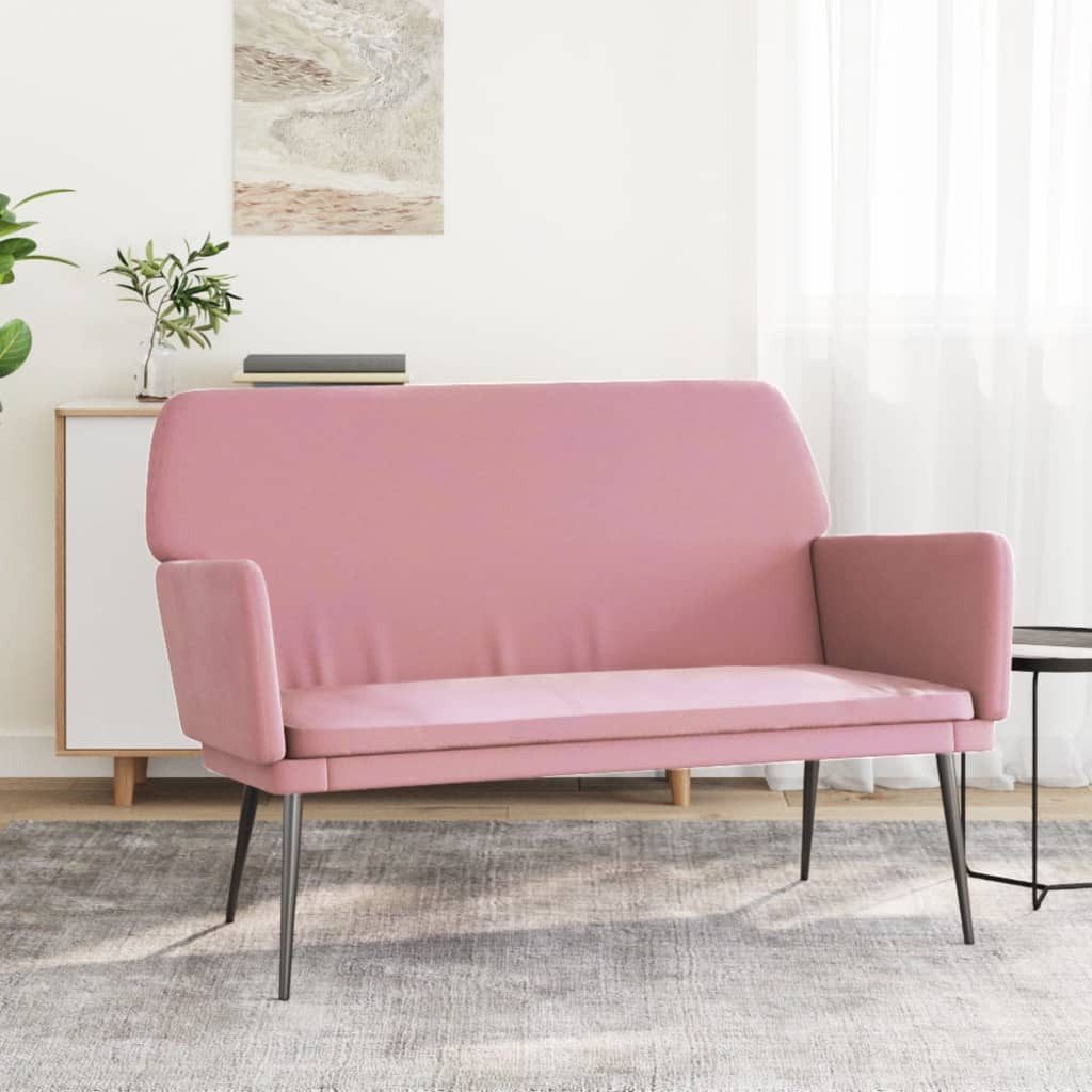 vidaXL Sitzbank, Sitzbank Rosa 108x79x79 cm Samt
